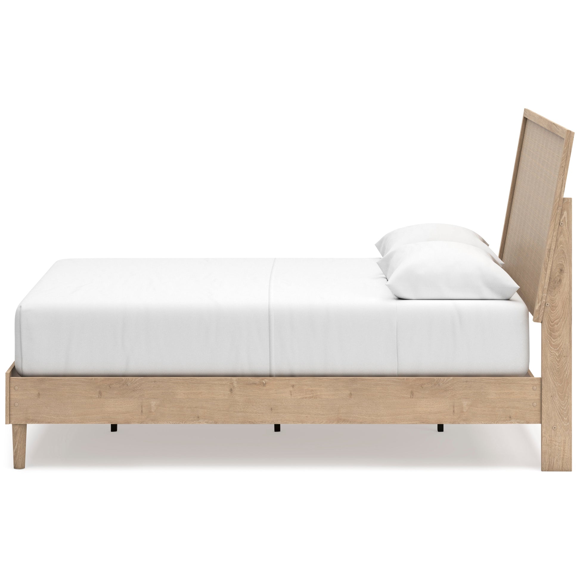 Cielden Two-Tone Queen Panel Bed with Mirrored Dresser and Nightstand- Viva Furn