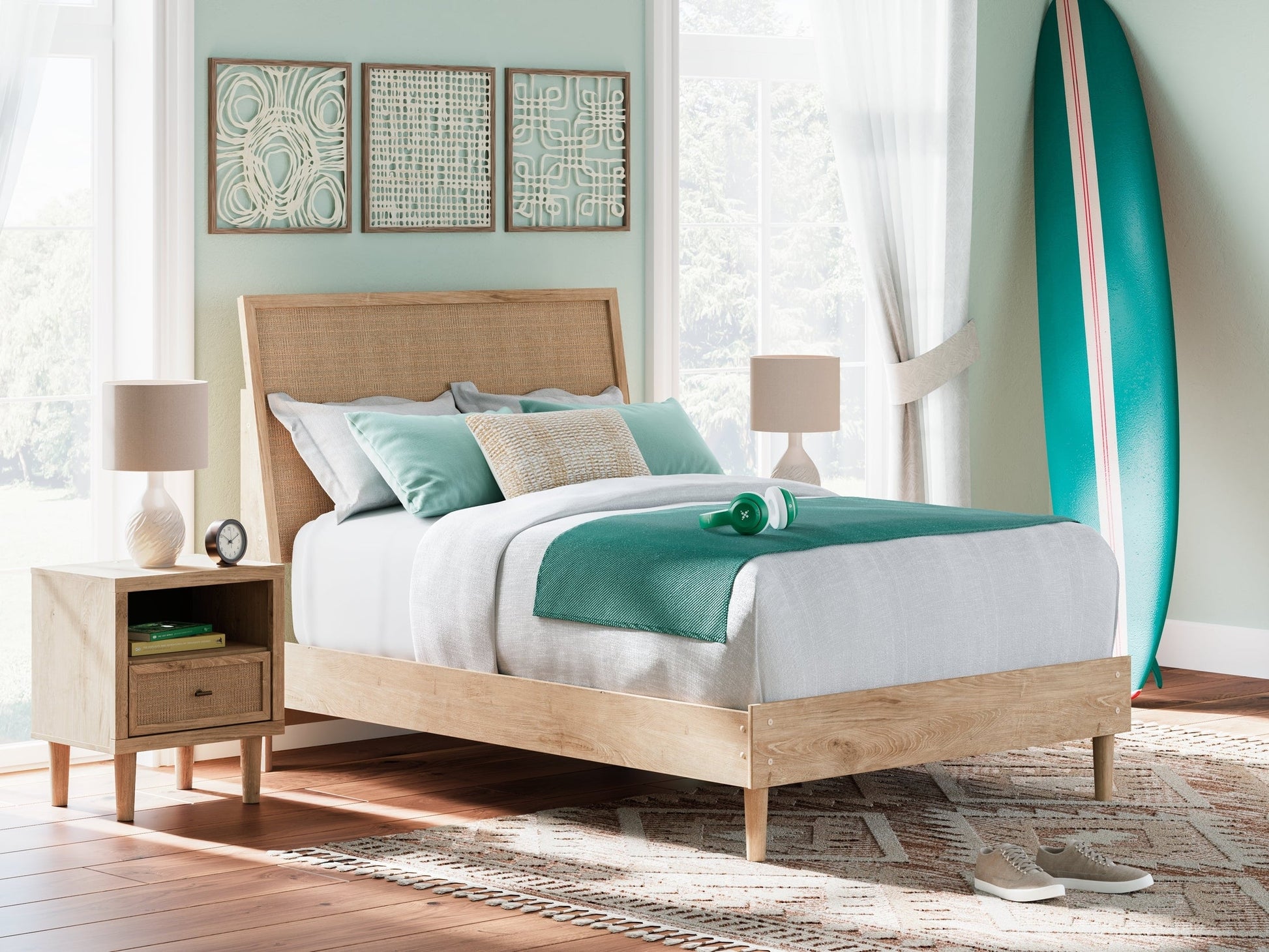 Cielden Two-tone Full Panel Youth Bed- Viva Furn