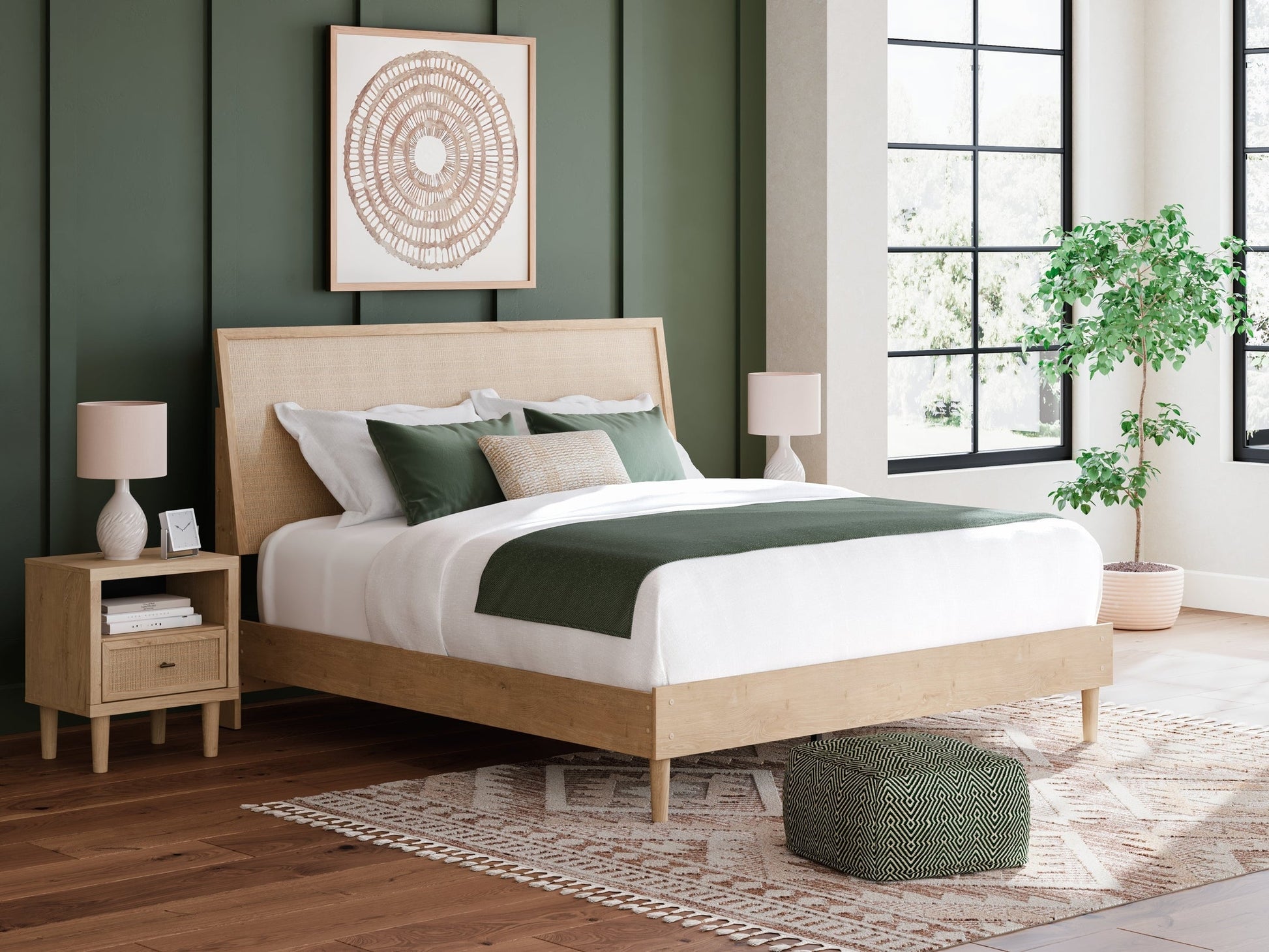 Cielden Two-tone King Panel Bed- Viva Furn