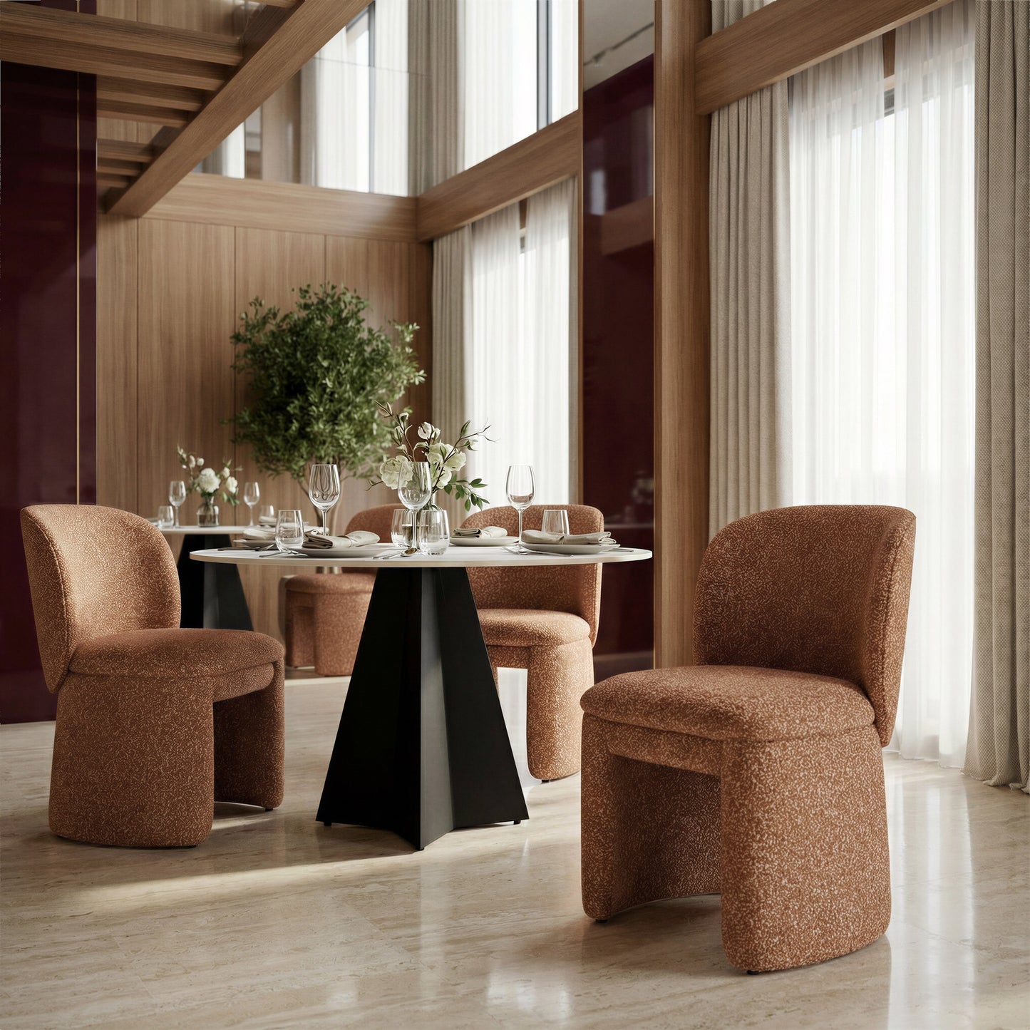 Citrine Biscuit Brown Dining Chair (Set of 2) - Ornate Home