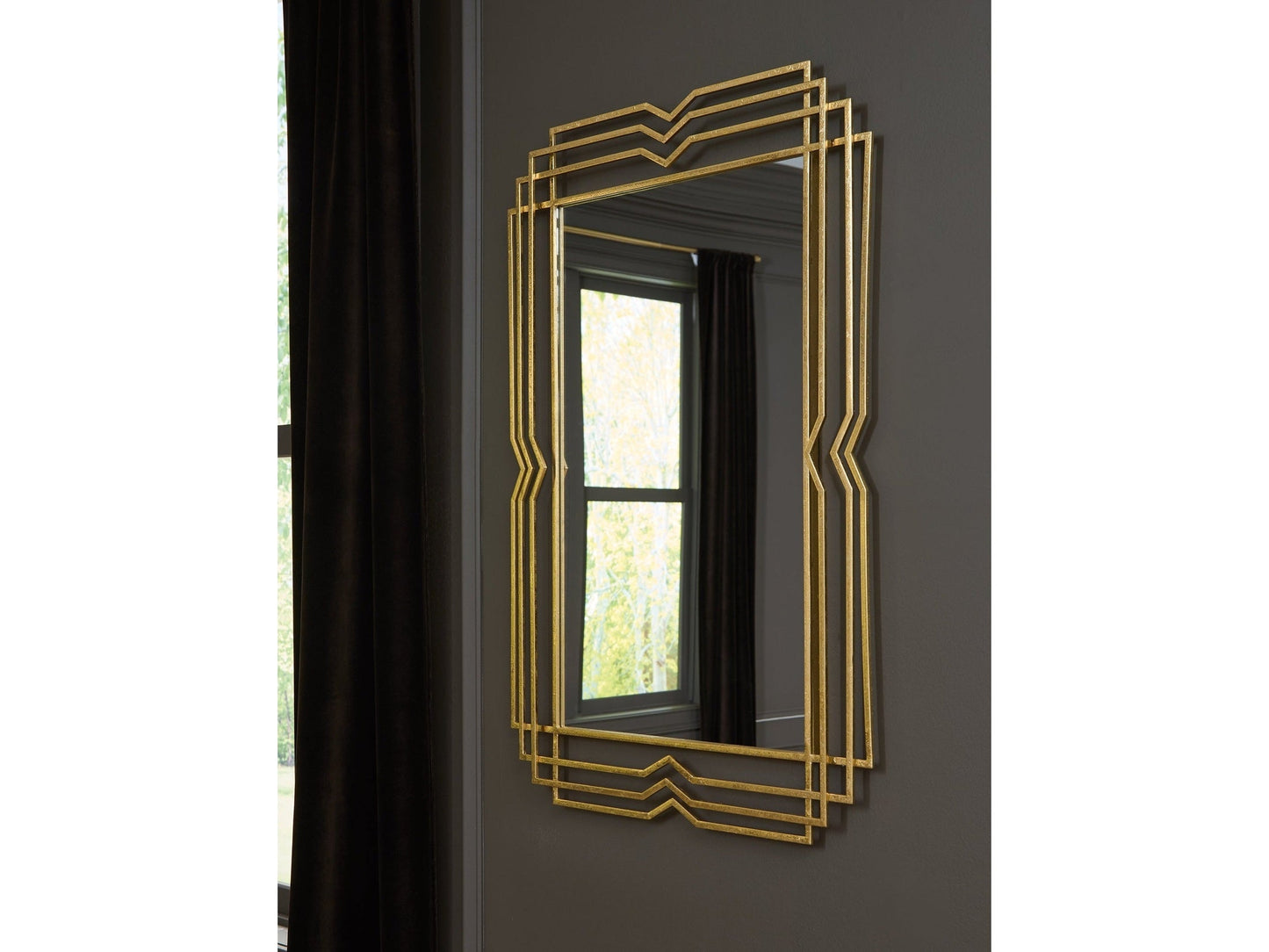Claybrook Gold Finish Accent Mirror- Viva Furn