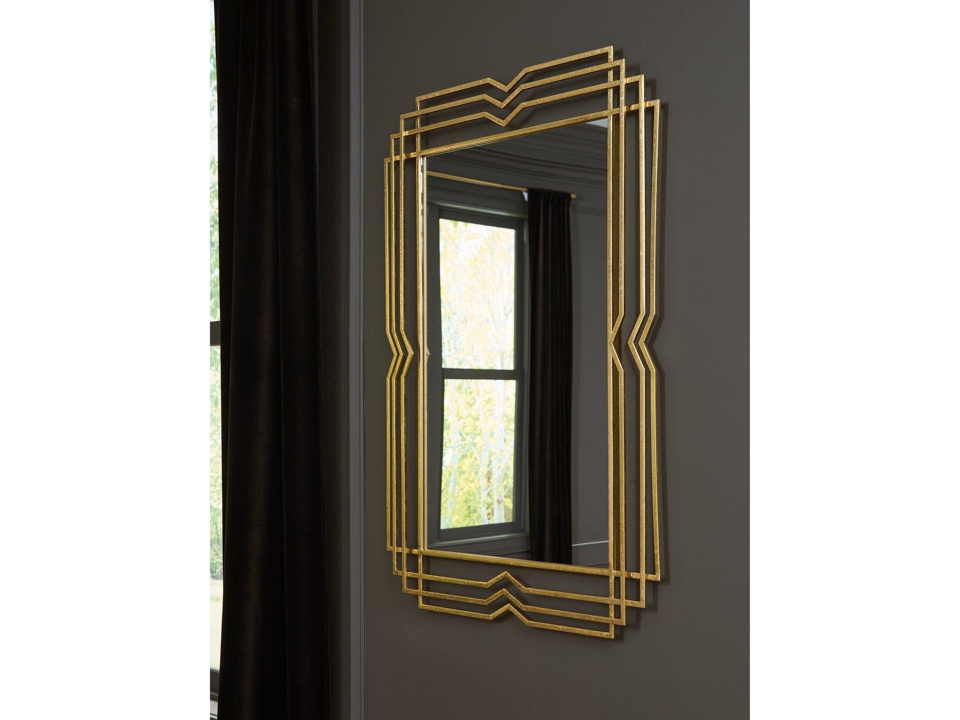 Claybrook Gold Finish Accent Mirror- Viva Furn