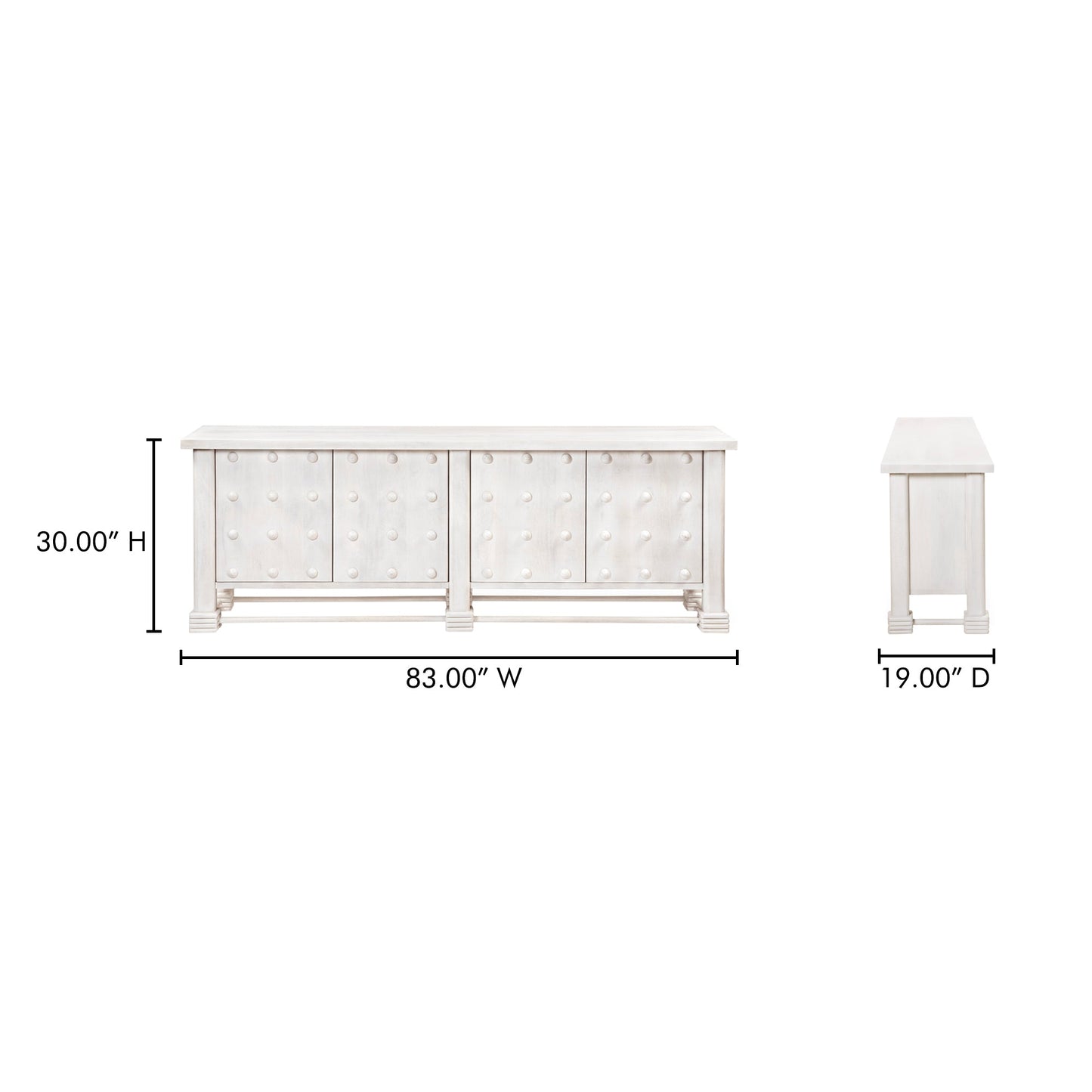 Clement Whitewashed Sideboard - Ornate Home