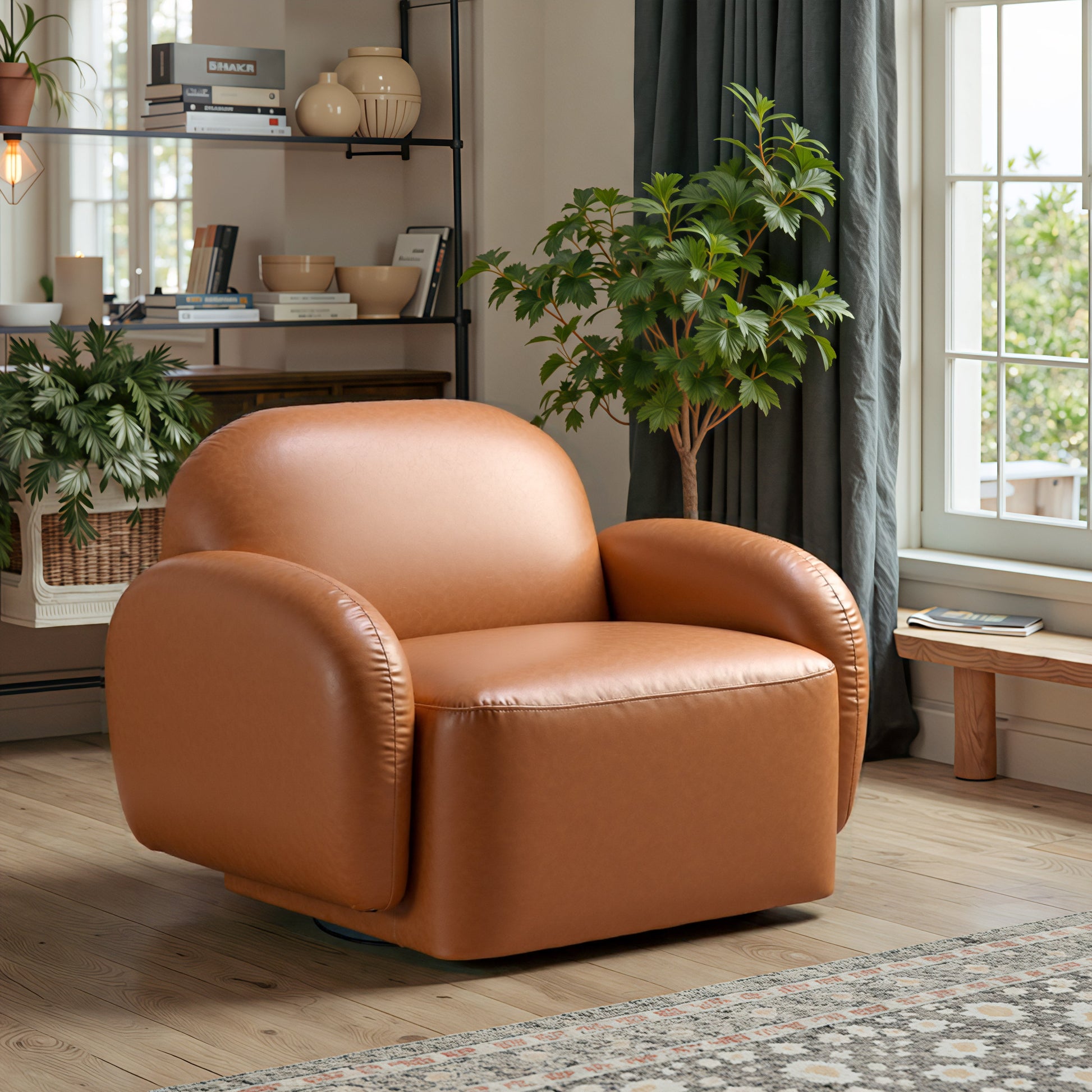 Cleo Brown Swivel Chair - Ornate Home
