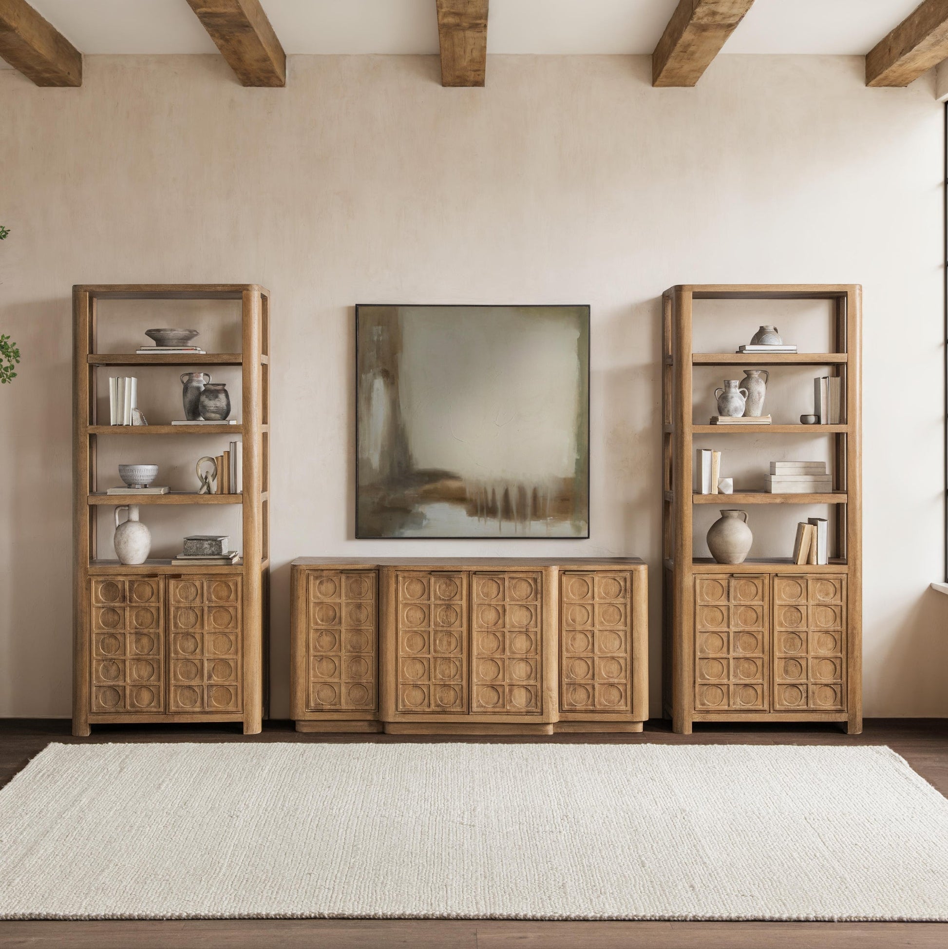 Cleveland Sandy Taupe 4 Door Cabinet - Ornate Home
