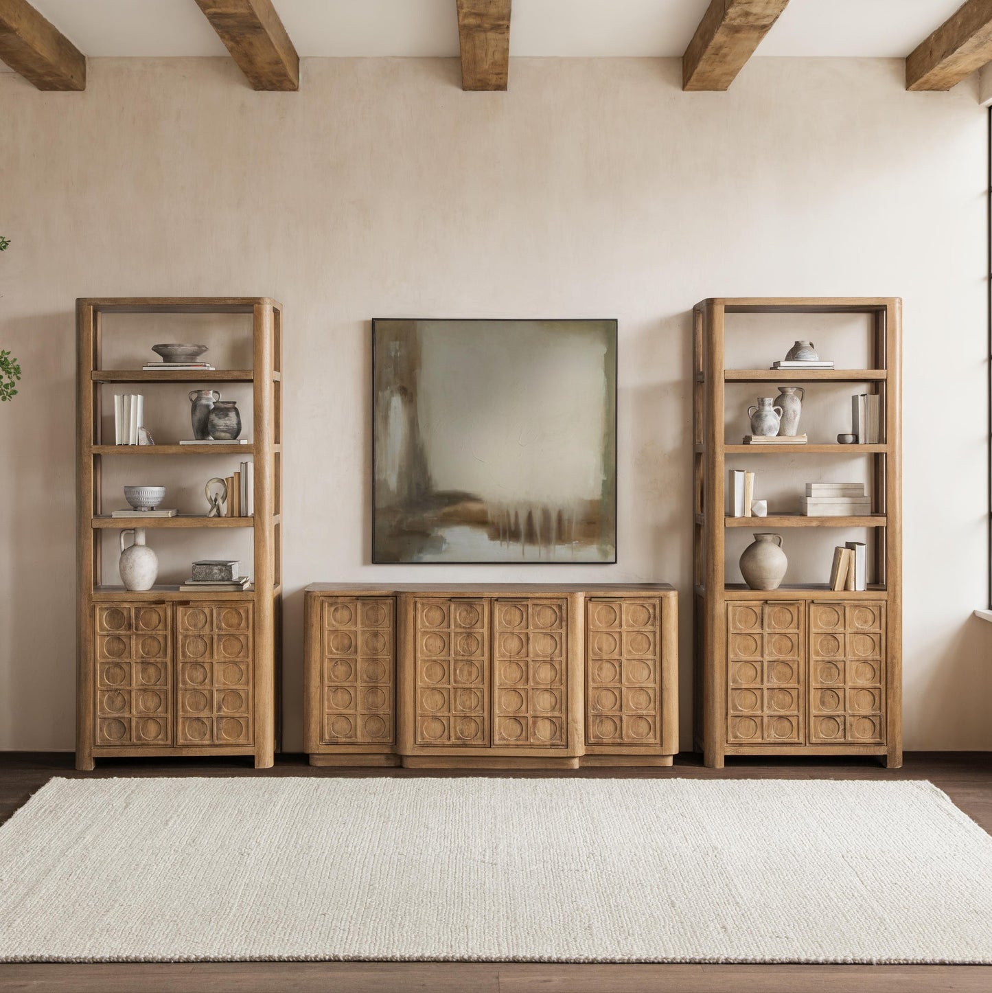 Cleveland Sandy Taupe Bookcase - Ornate Home