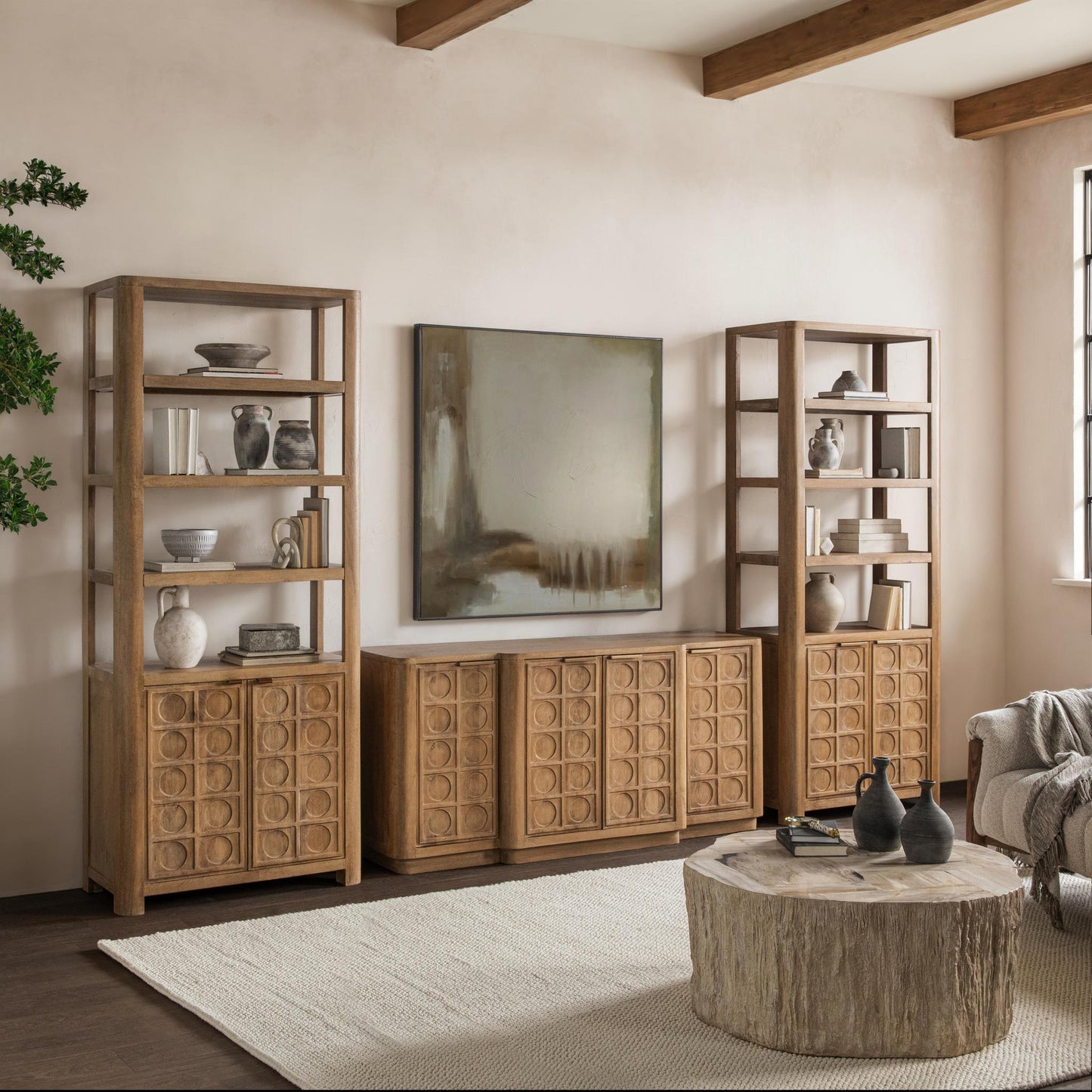 Cleveland Sandy Taupe Bookcase - Ornate Home