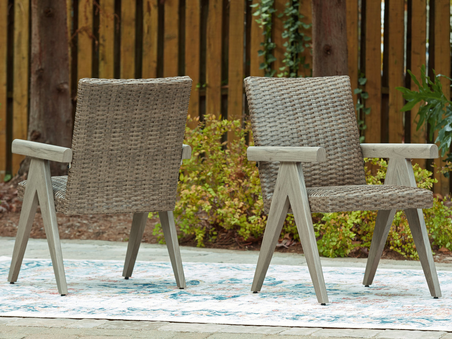 Cliff Trails Beige Outdoor Arm Chair (Set of 2)- Viva Furn