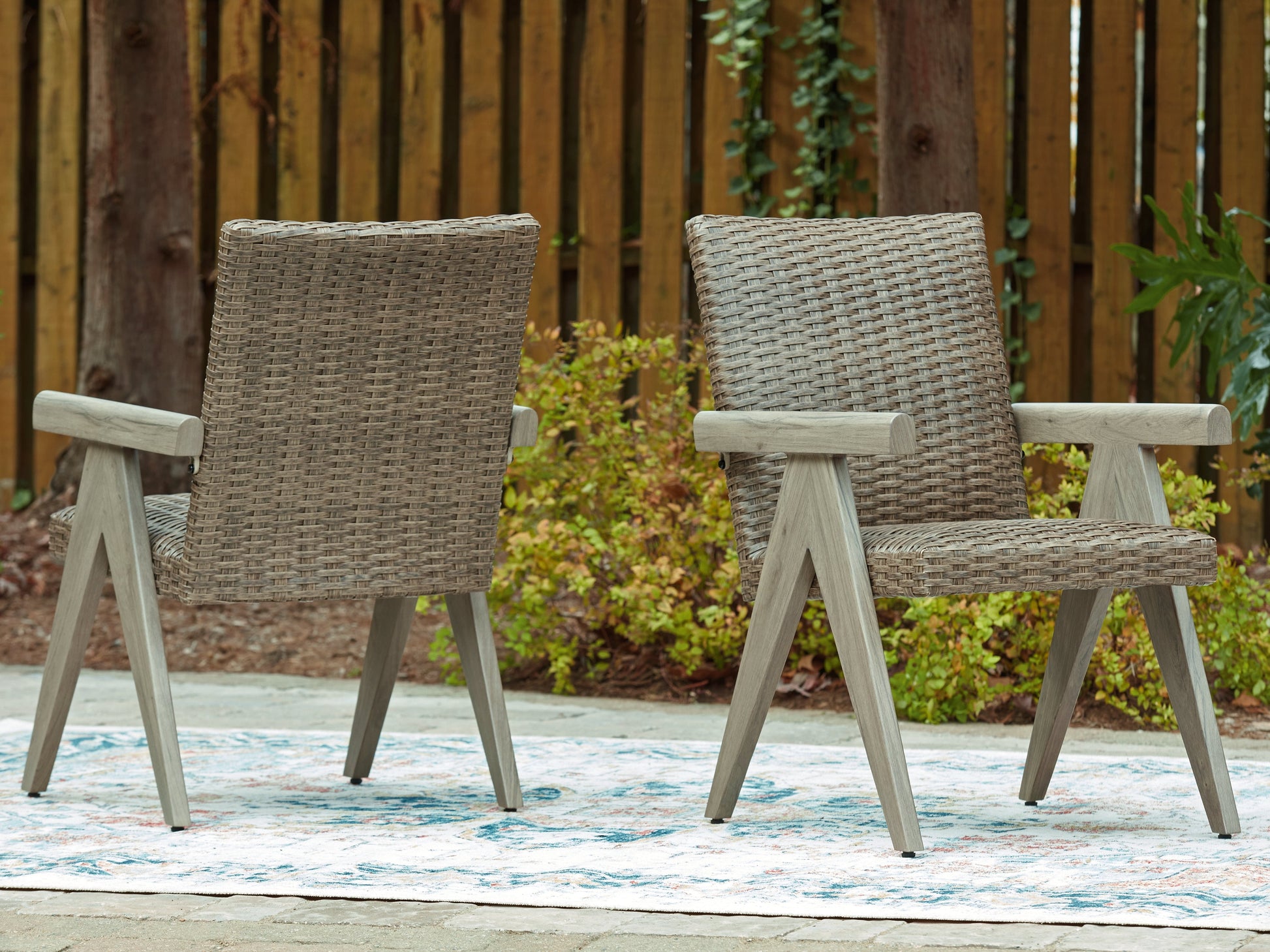 Cliff Trails Beige Outdoor Arm Chair (Set of 2)- Viva Furn