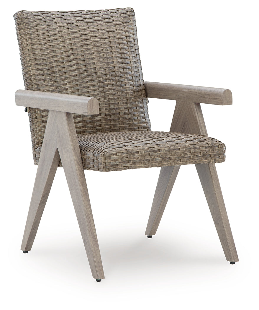 Cliff Trails Beige Outdoor Arm Chair (Set of 2)- Viva Furn