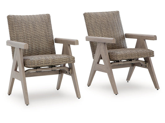 Cliff Trails Beige Outdoor Rocking Arm Chair (Set of 2)- Viva Furn