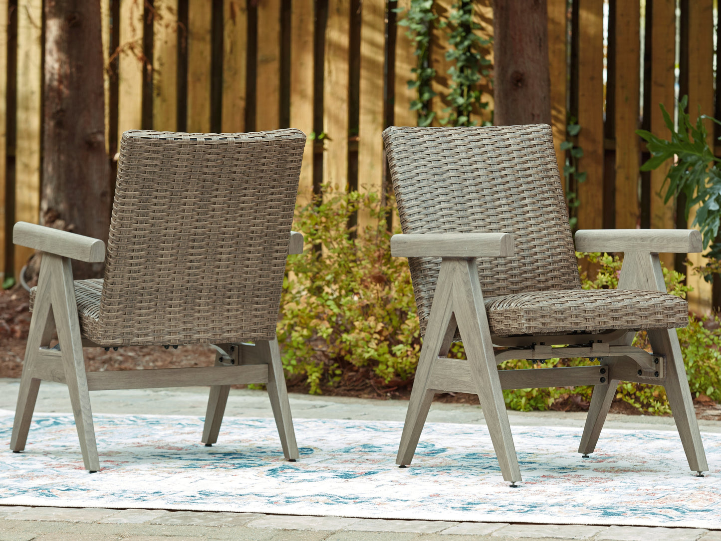 Cliff Trails Beige Outdoor Rocking Arm Chair (Set of 2)- Viva Furn