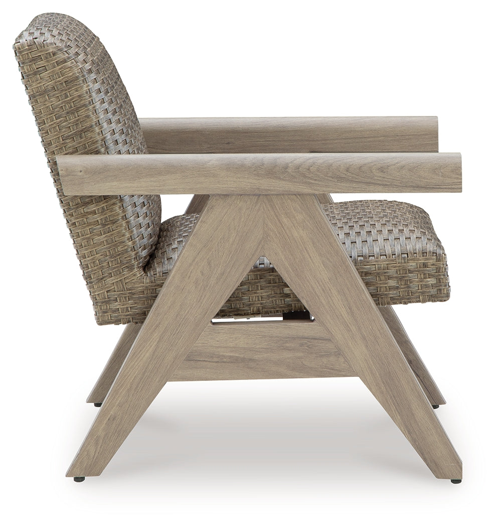 Cliff Trails Beige Outdoor Rocking Lounge Chair- Viva Furn