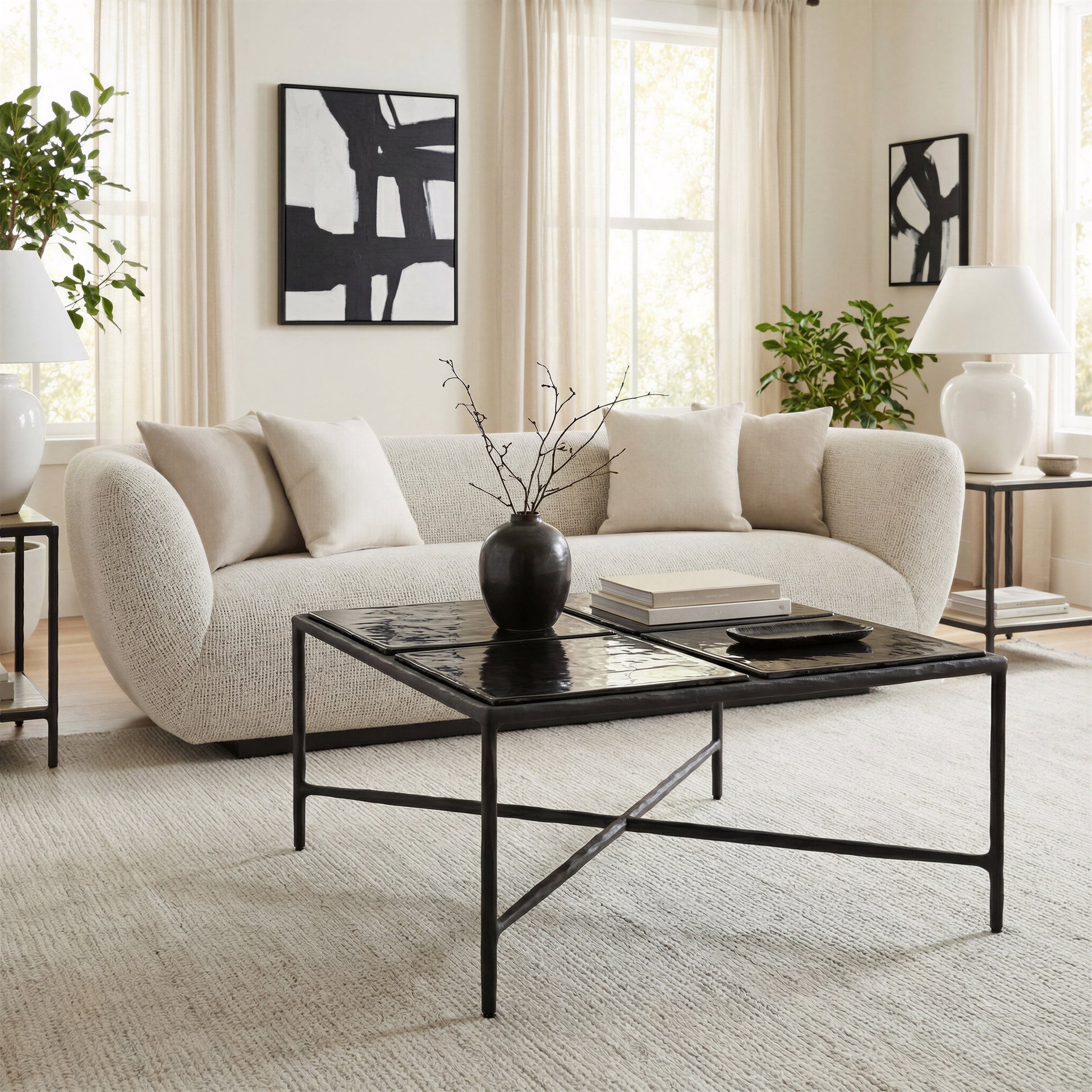Cloe Black Coffee Table - Ornate Home