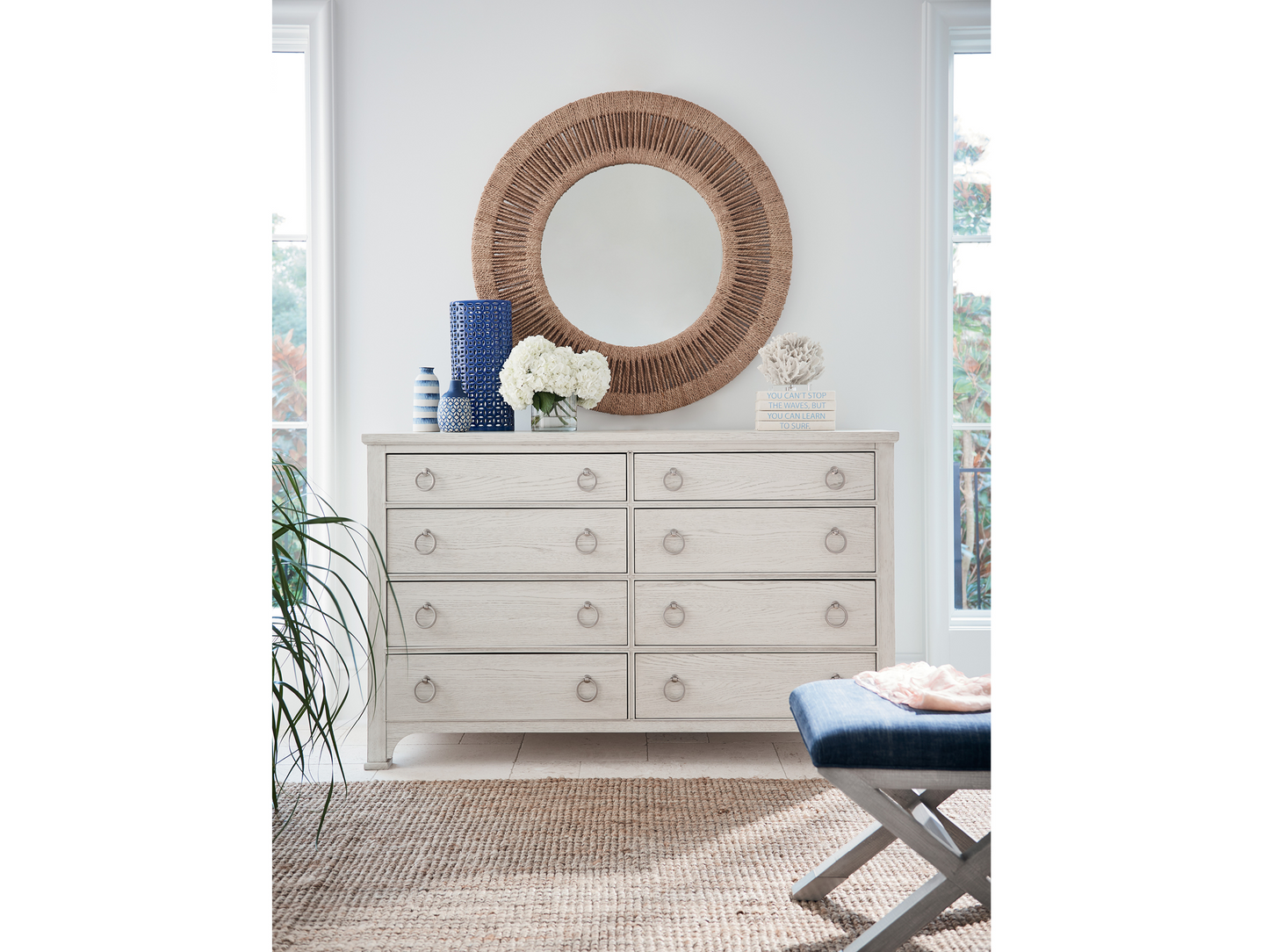 Coca Plum Woven Abaca Mirror - Ornate Home