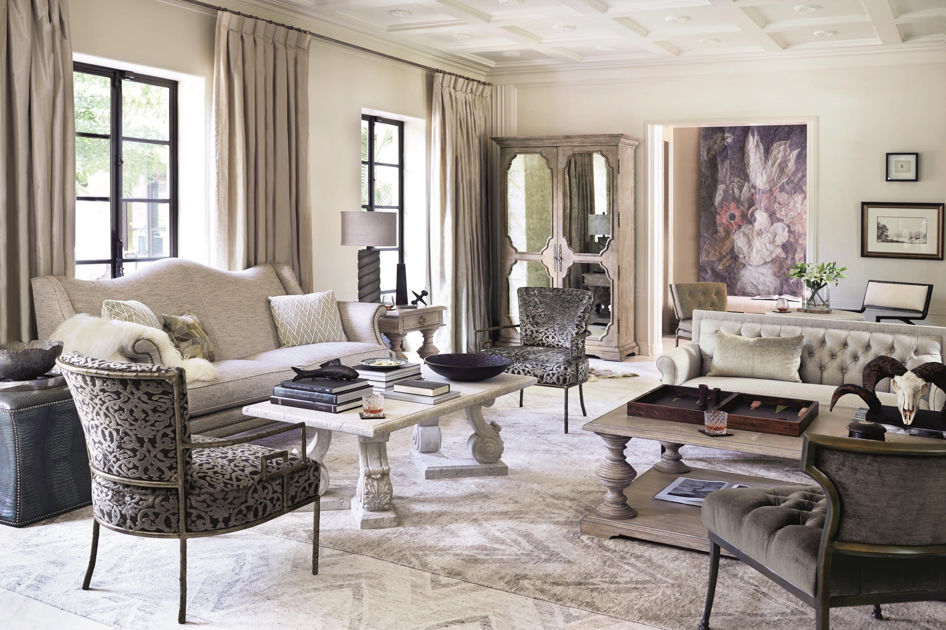 Cohen White/Cream Fabric Chair - Ornate Home