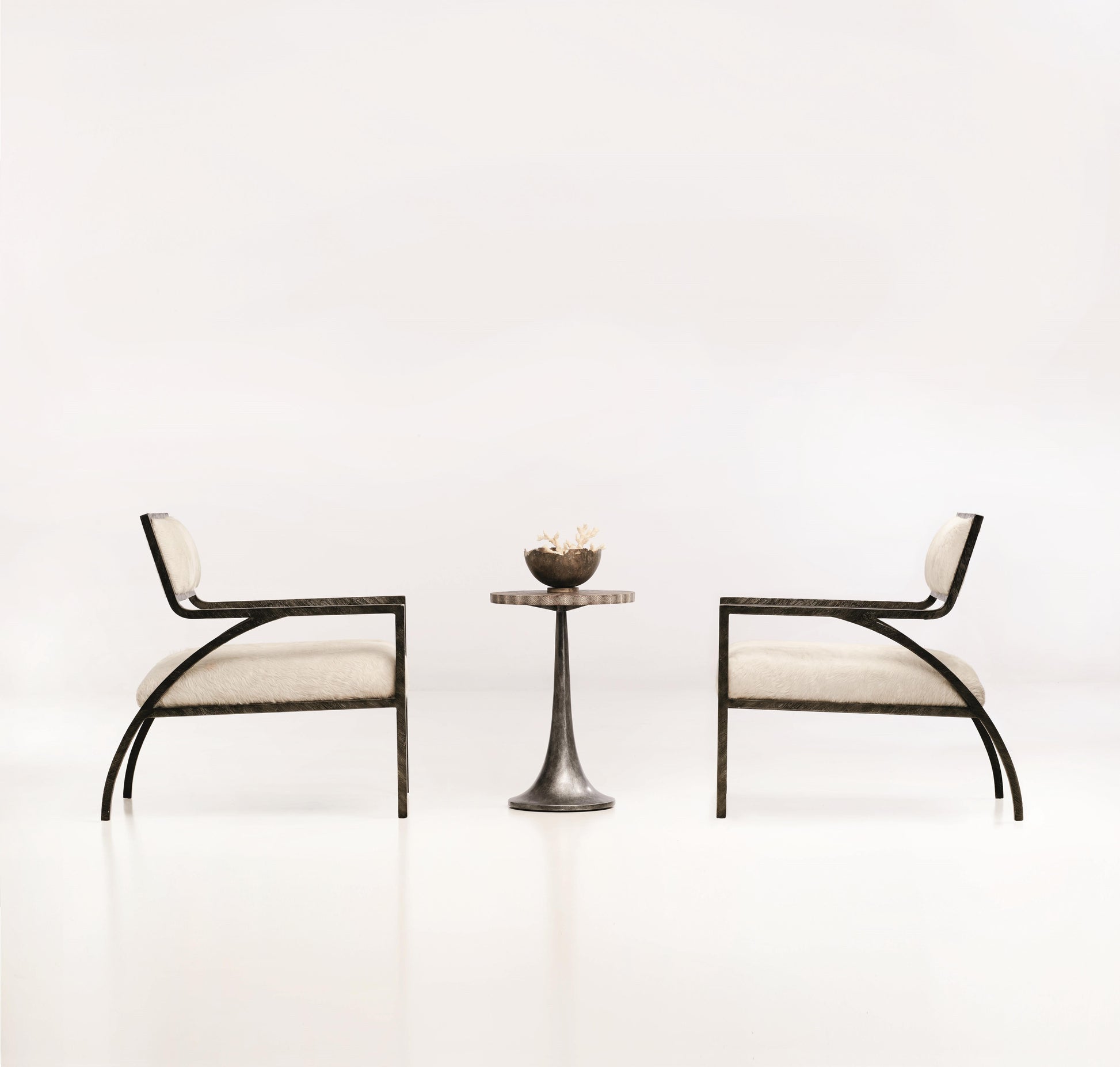 Cohen White/Cream Leather Chair - Ornate Home