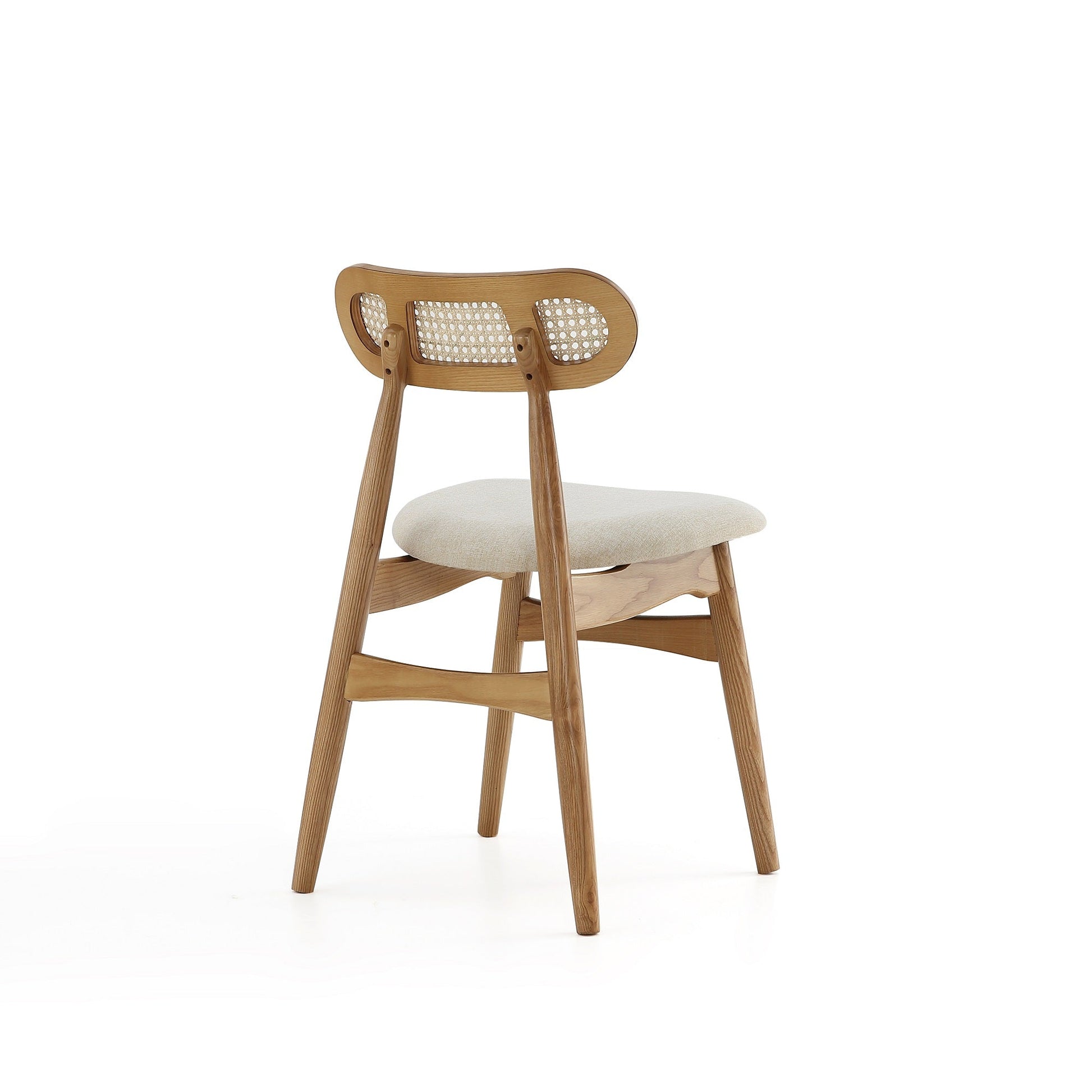 Colbert Dining Chair in Nature and Cane with Oatmeal Upholstered Seating (set of 2) - Ornate Home