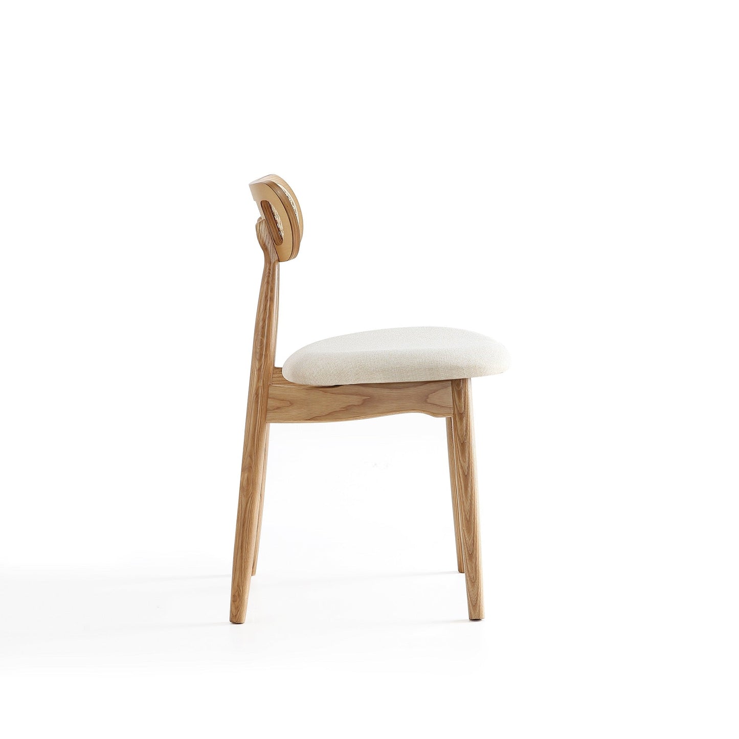 Colbert Dining Chair in Nature and Cane with Oatmeal Upholstered Seating (set of 4) - Ornate Home