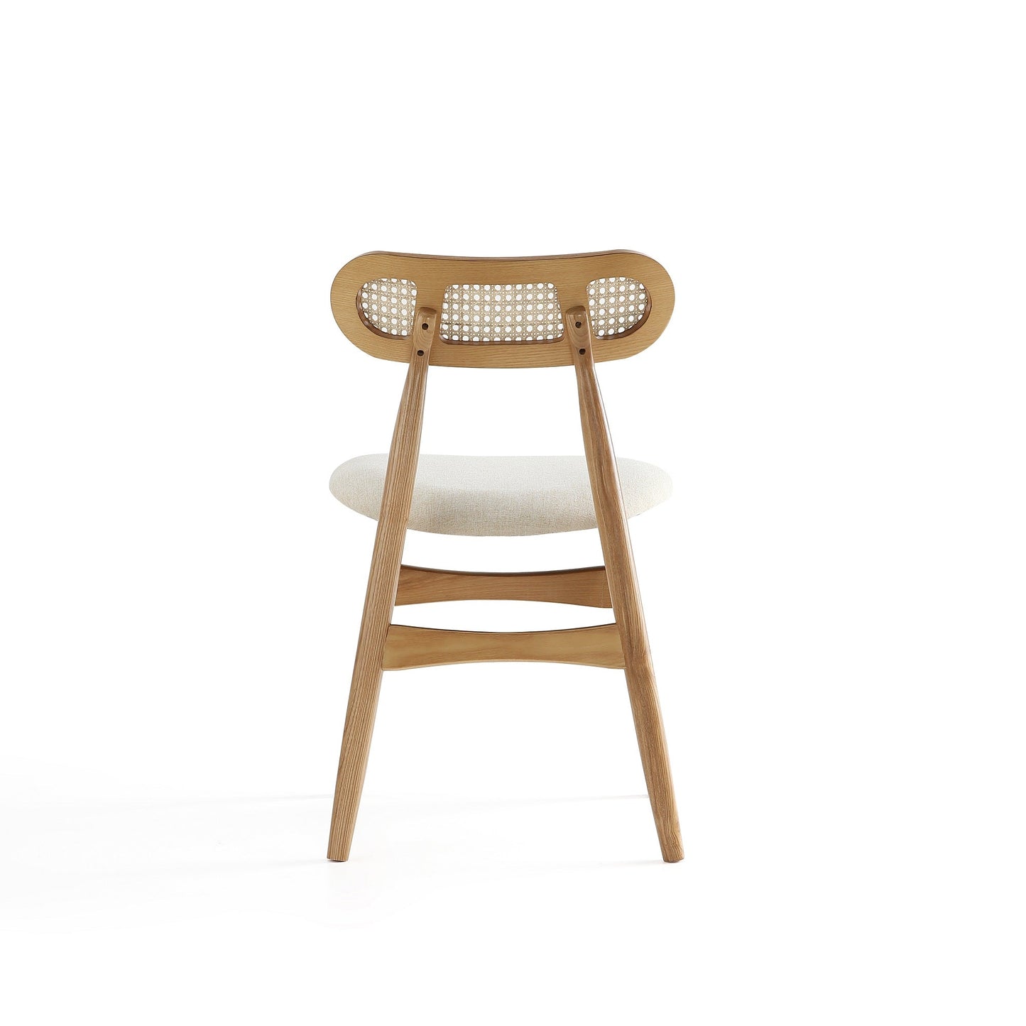 Colbert Dining Chair in Nature and Cane with Oatmeal Upholstered Seating (set of 4) - Ornate Home