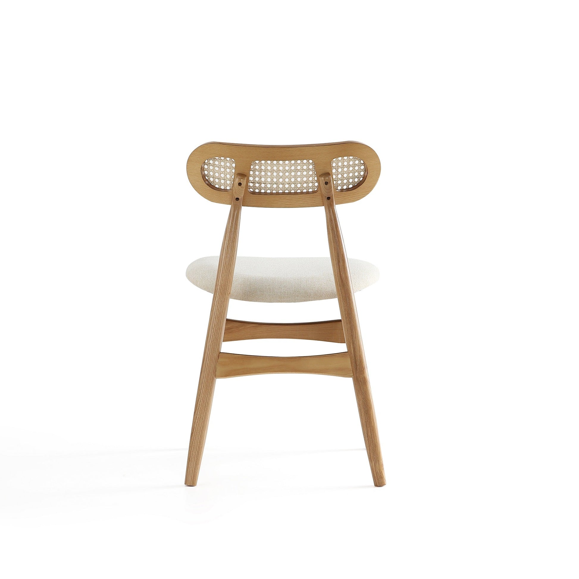 Colbert Dining Chair in Nature and Cane with Oatmeal Upholstered Seating (set of 4) - Ornate Home