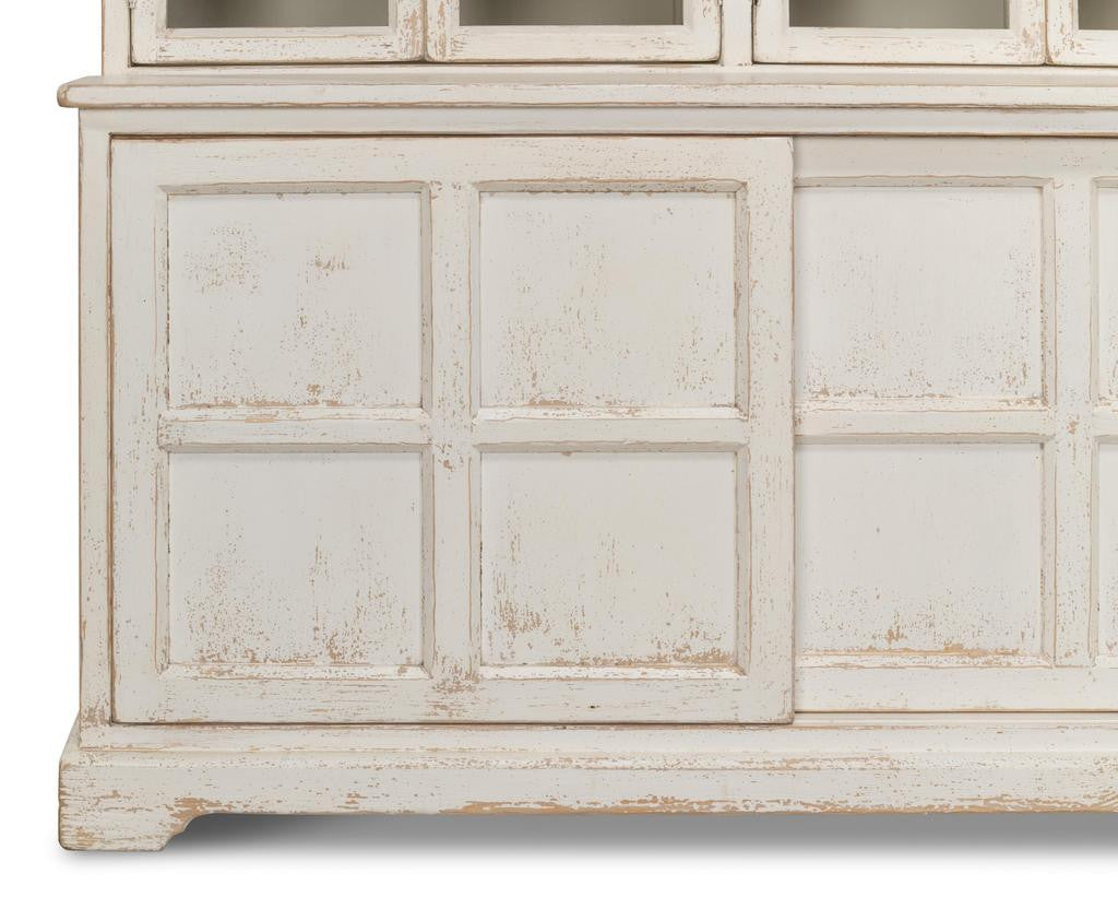 Collector’s Study White Glass Front Bookcase - Ornate Home