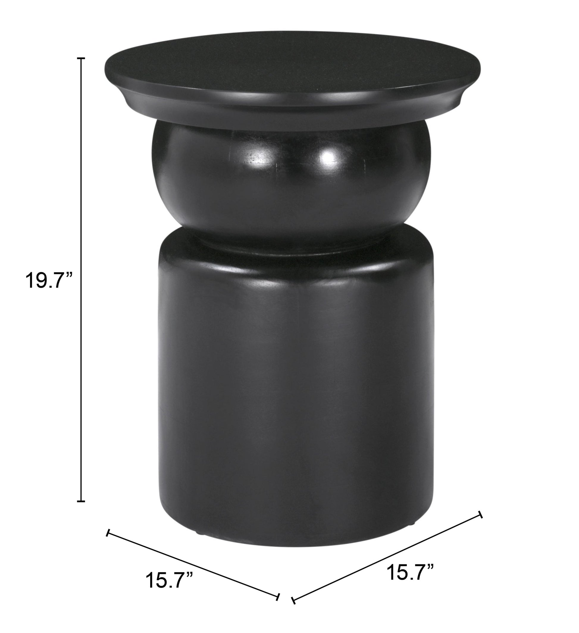 Colombo Black Side Table - Ornate Home