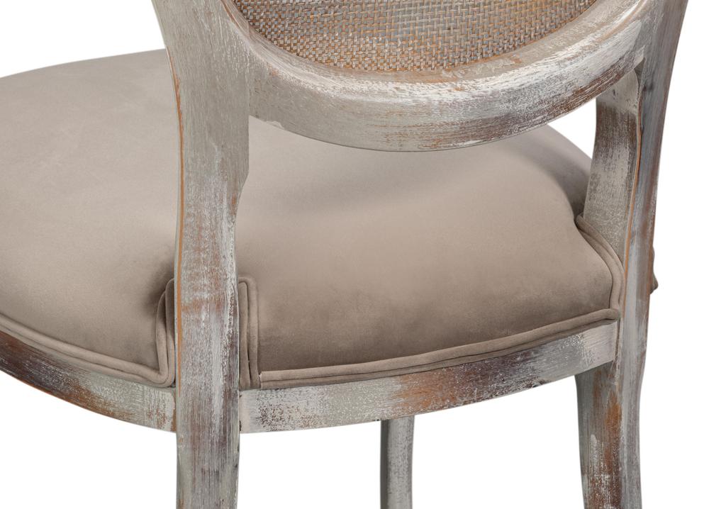 Colonial Grey Oval Cane Back Side Chair (Set of 2) - Ornate Home