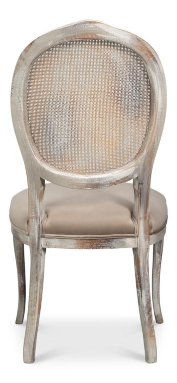 Colonial Grey Oval Cane Back Side Chair (Set of 2) - Ornate Home