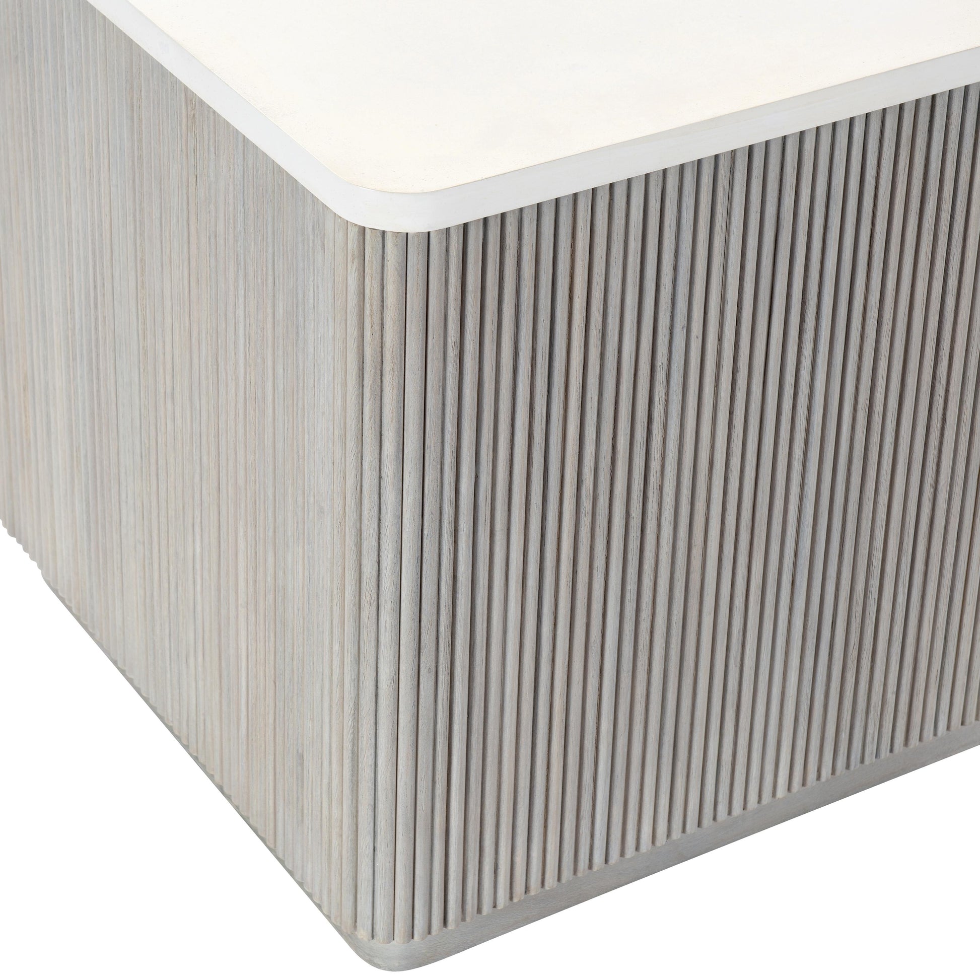 Colonnade Faux Stone/Gmelina Side Table - Ornate Home