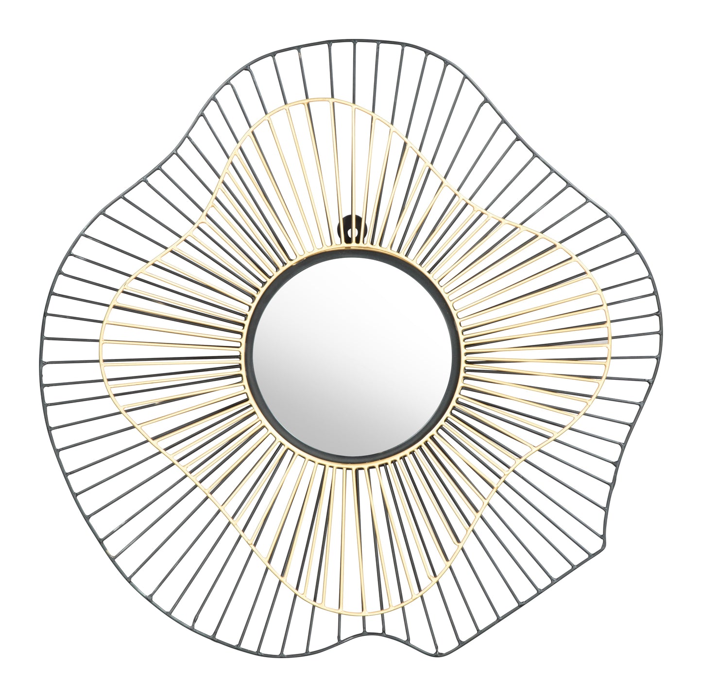 Comet Black & Gold Round Mirror - Ornate Home