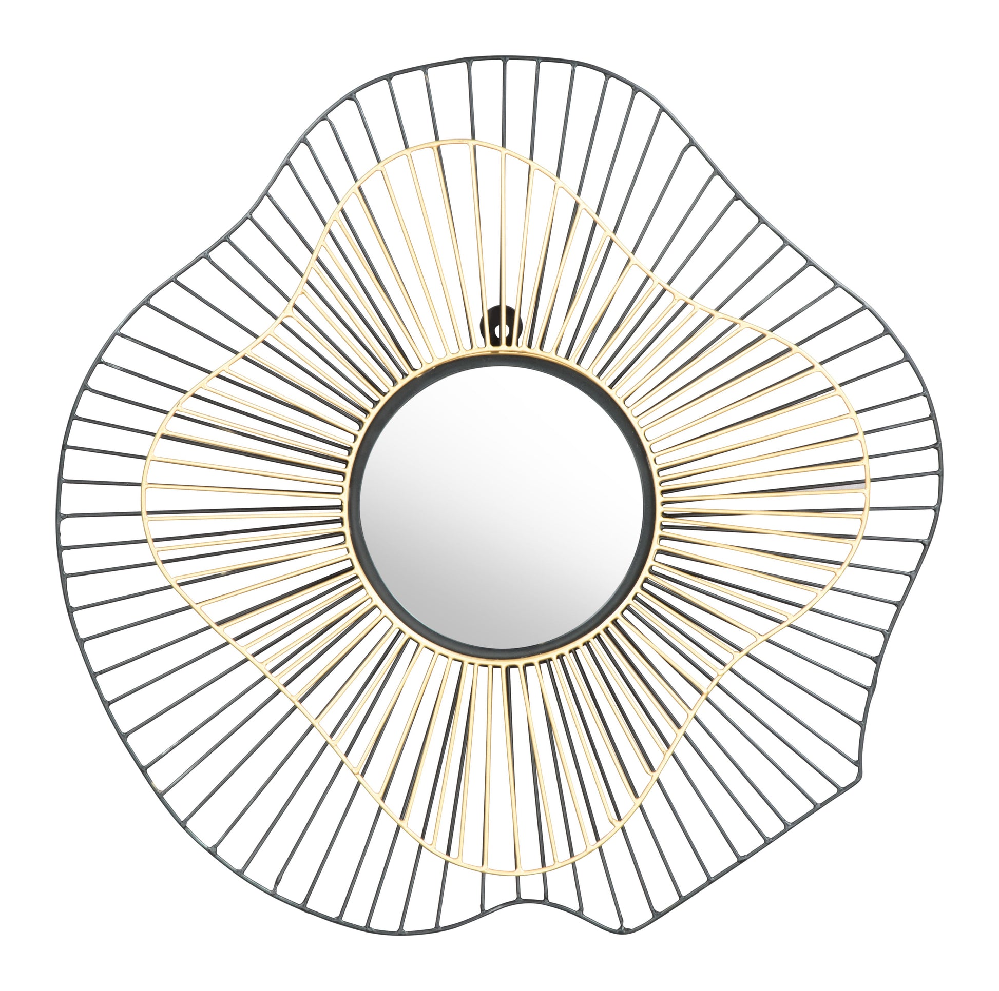 Comet Black & Gold Round Mirror - Ornate Home