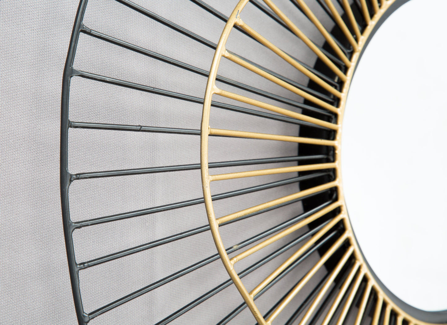Comet Black & Gold Round Mirror - Ornate Home