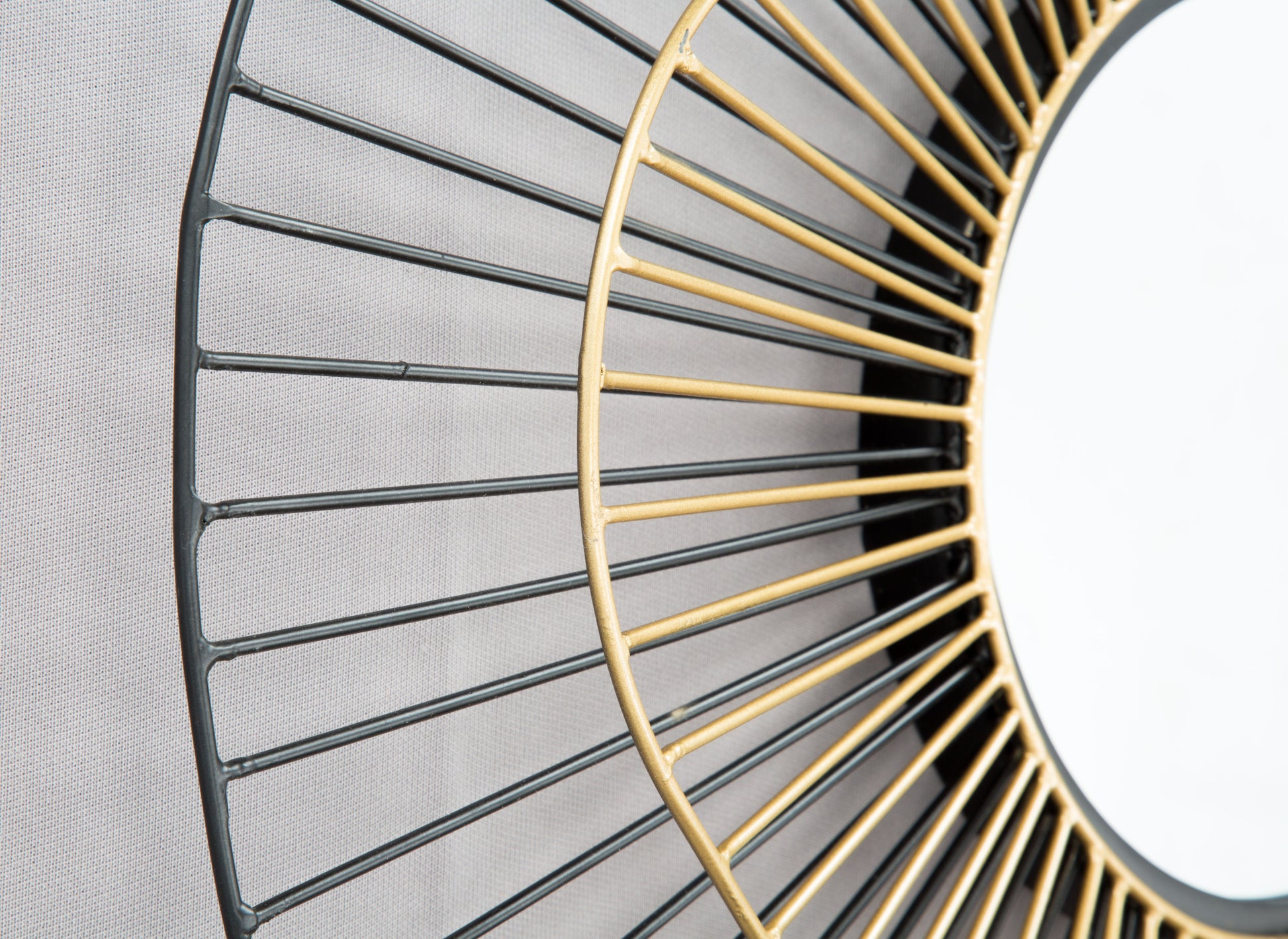 Comet Black & Gold Round Mirror - Ornate Home