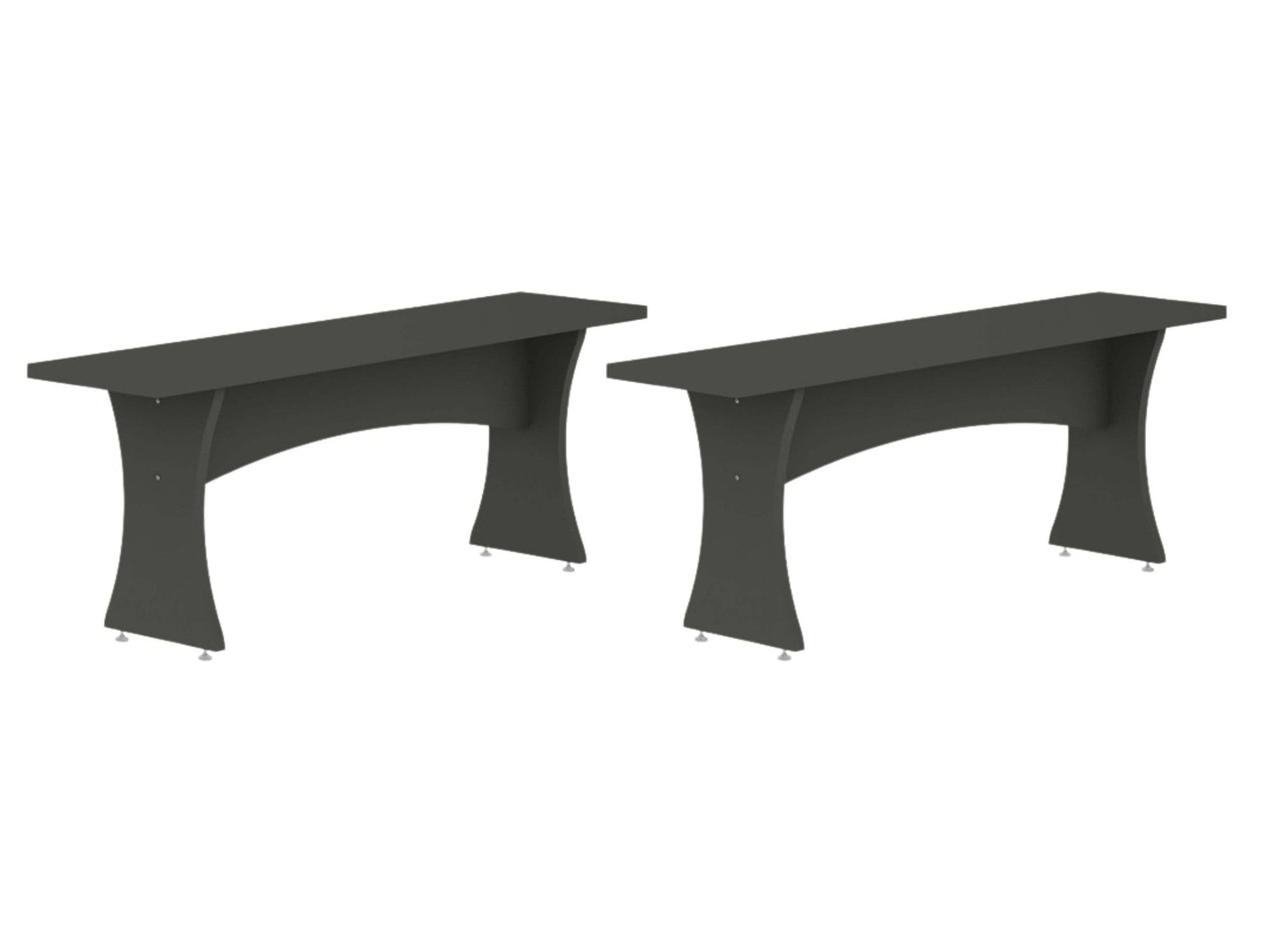 Coney Dining Bench in Gray (set of 2) - Ornate Home