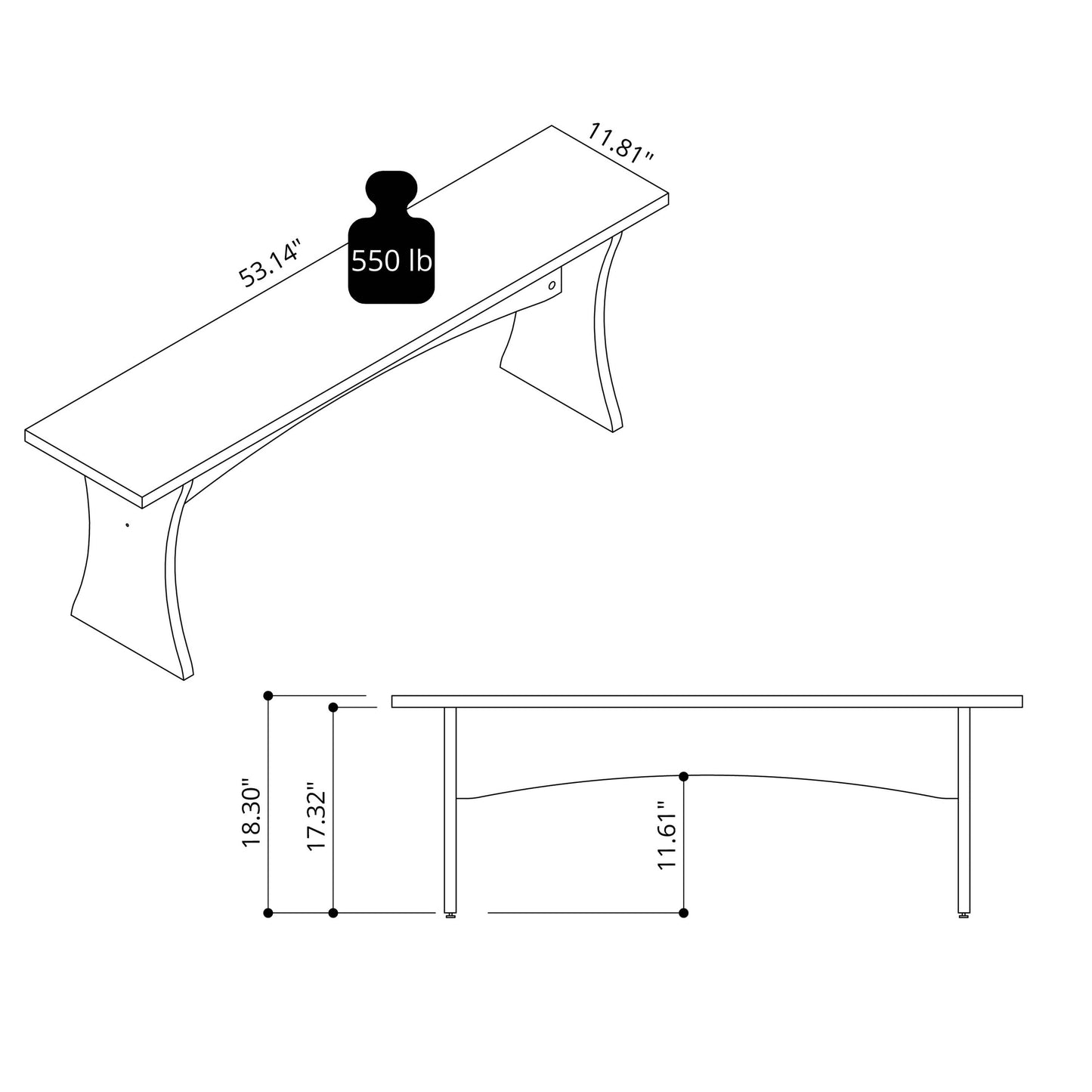 Coney Dining Bench in Gray (set of 2) - Ornate Home