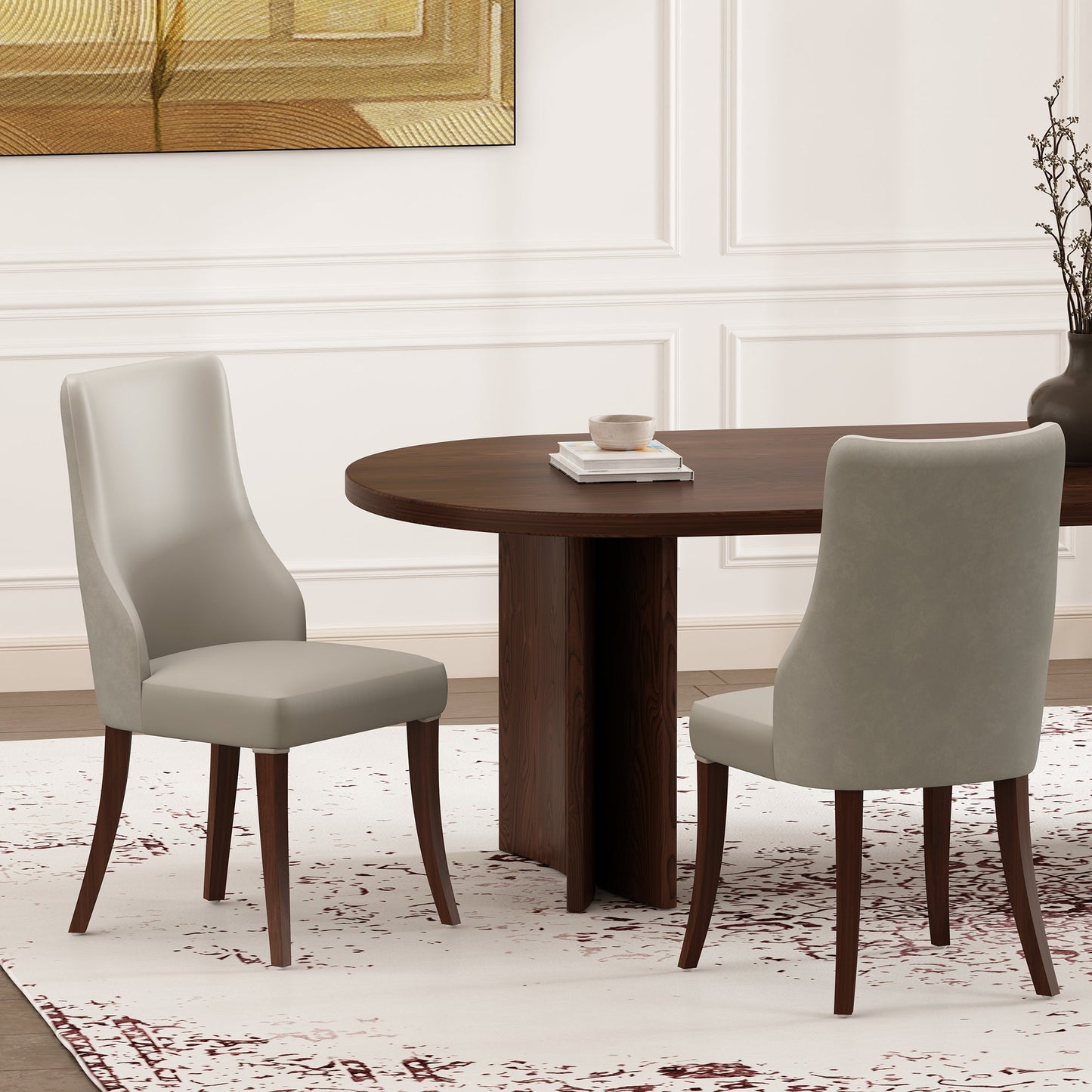 Connie Dining Chair in Light Grey (set of 2) - Ornate Home