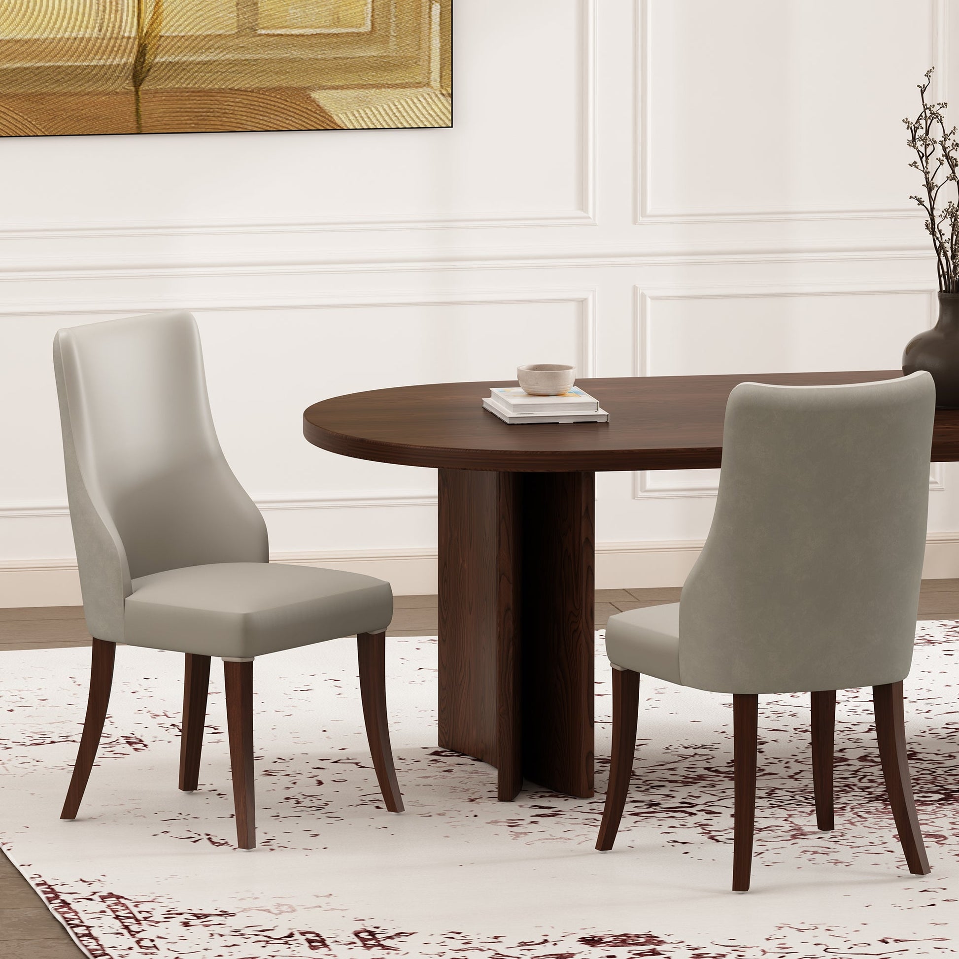 Connie Dining Chair in Light Grey (set of 2) - Ornate Home