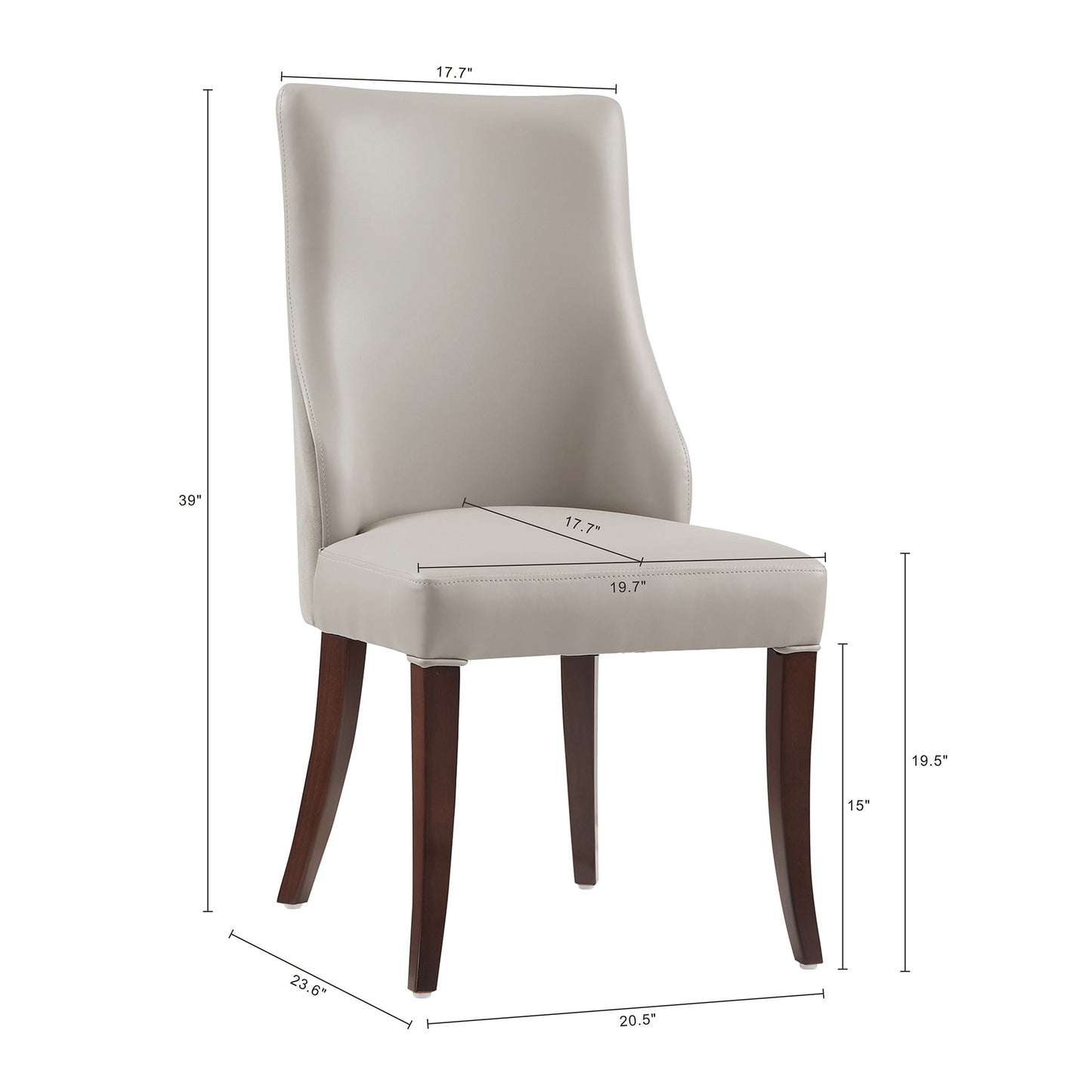 Connie Dining Chair in Light Grey (set of 4) - Ornate Home