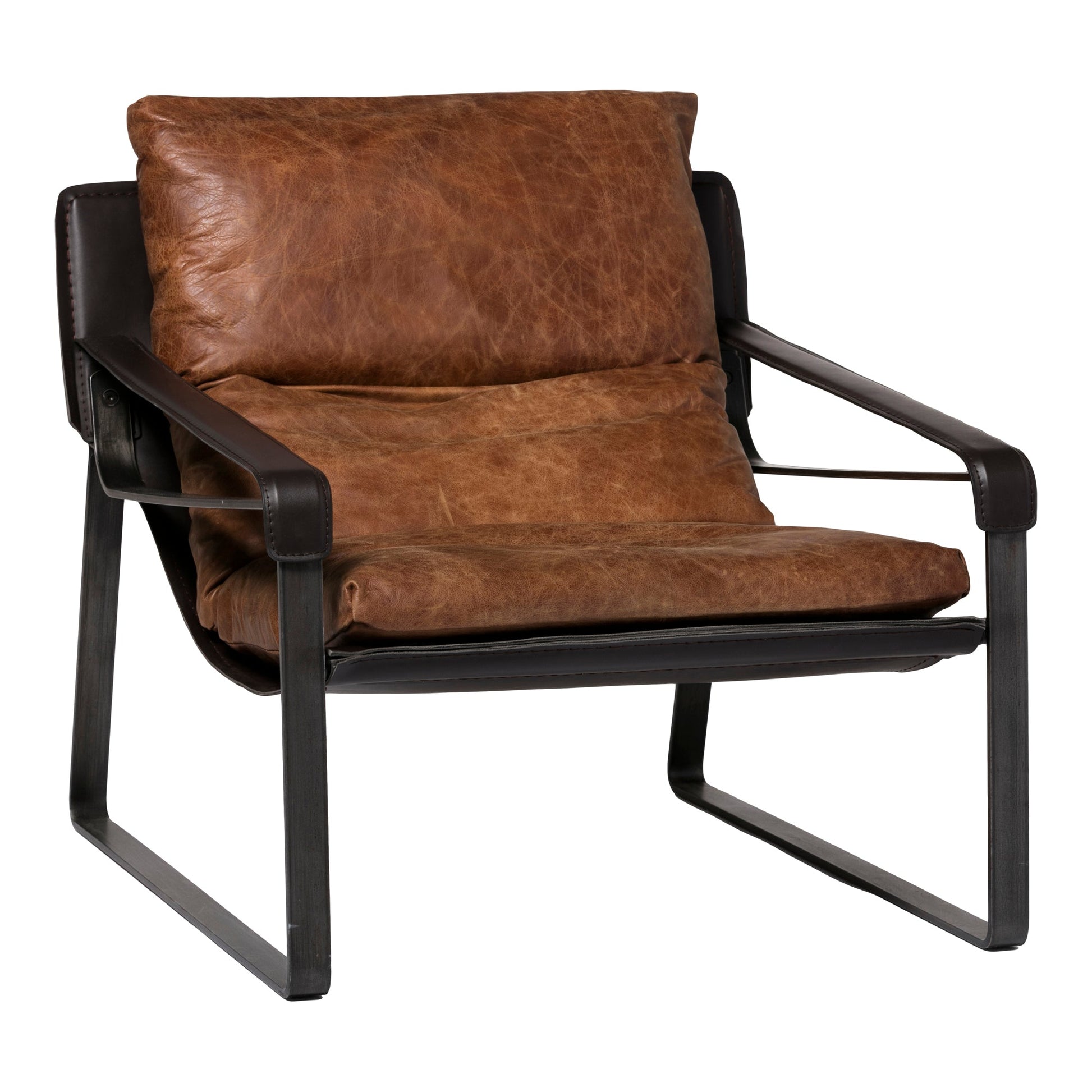 Conno Brownr Leather Club Chair - Ornate Home