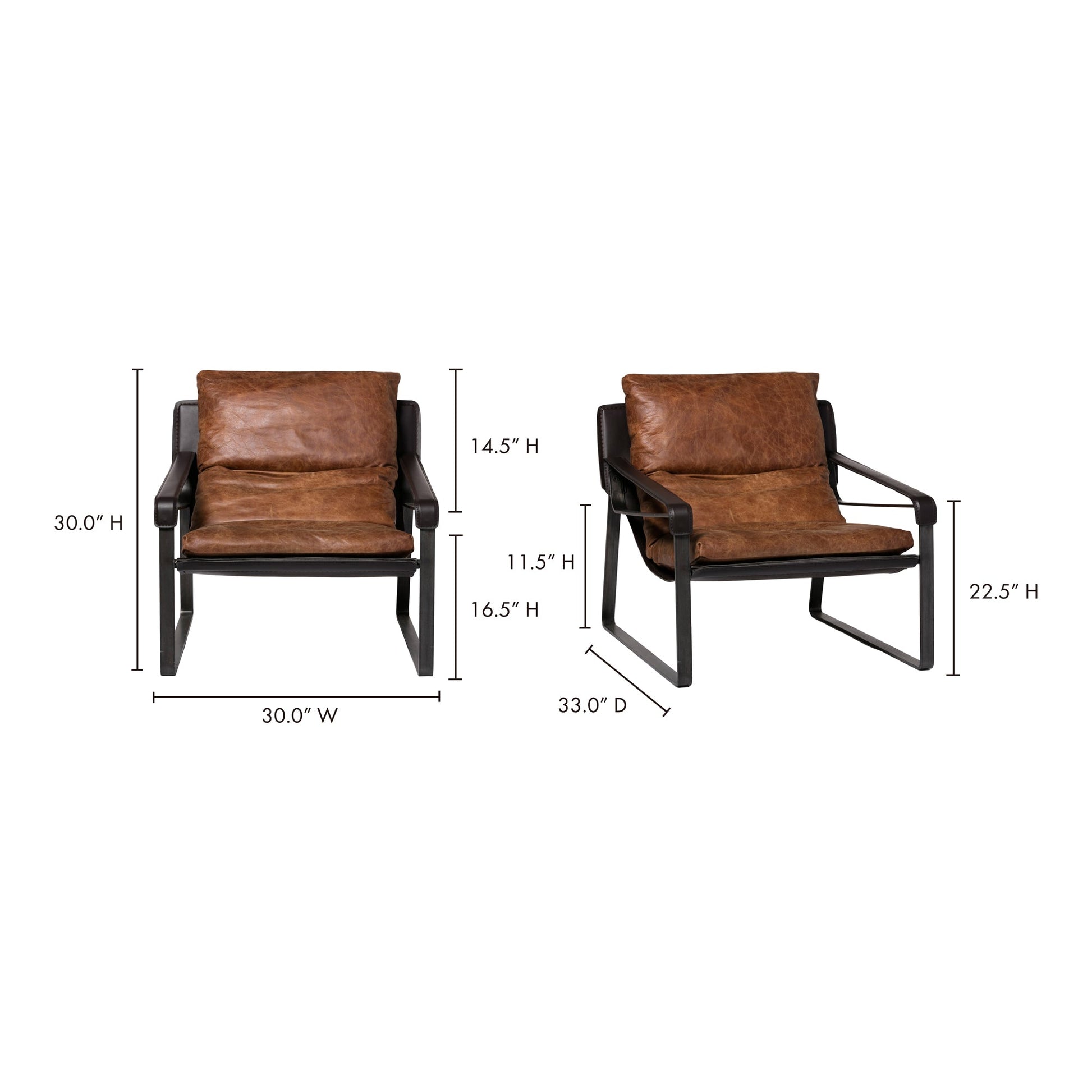 Conno Brownr Leather Club Chair - Ornate Home
