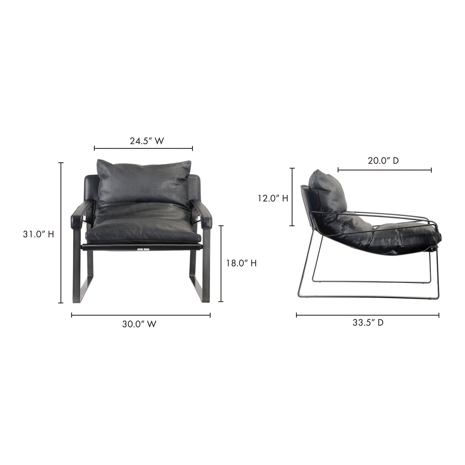Connor Black Club Chair - Ornate Home