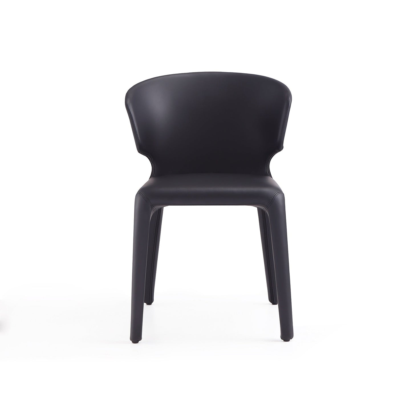 Conrad Leather Dining Chair in Black (set of 2) - Ornate Home