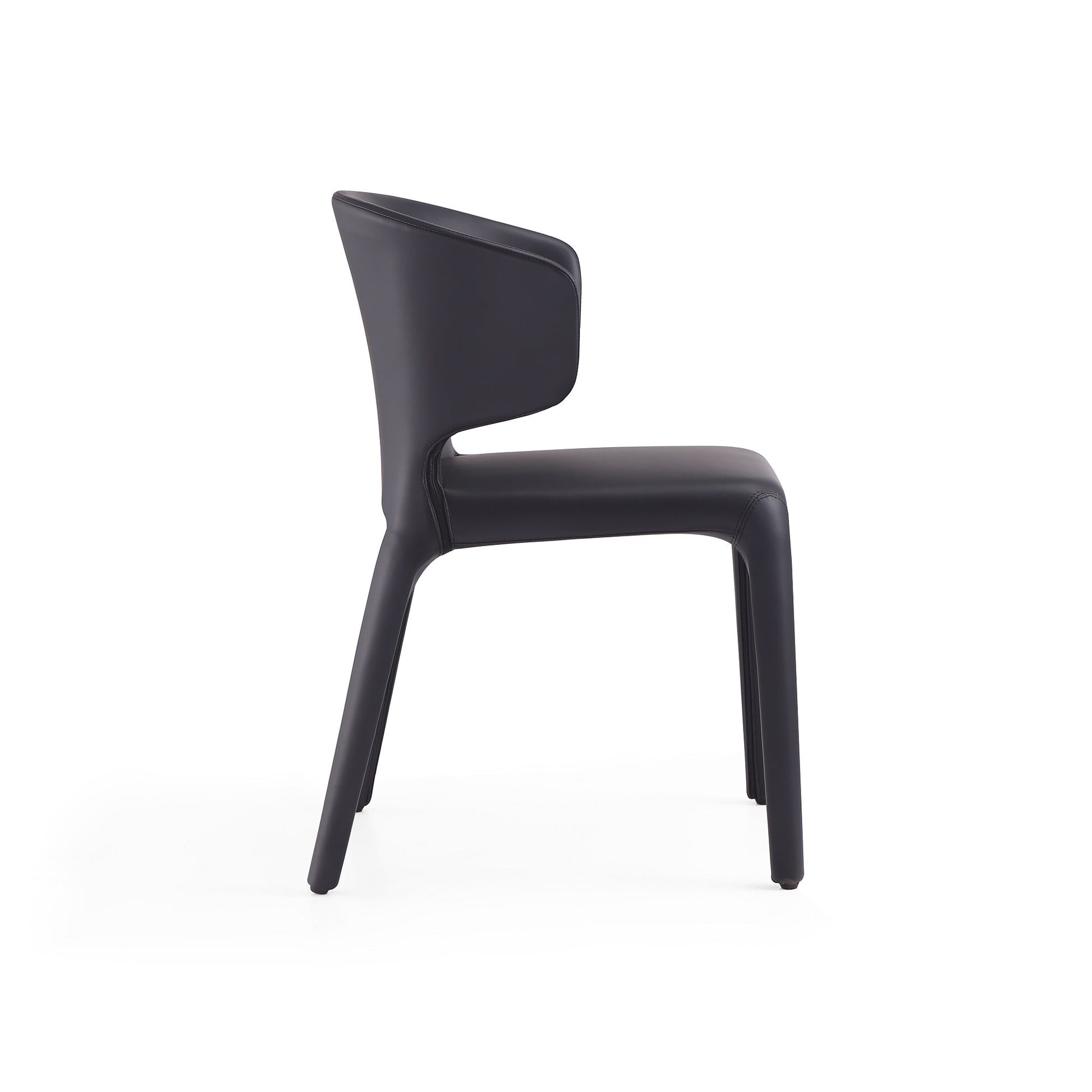 Conrad Leather Dining Chair in Black (set of 2) - Ornate Home