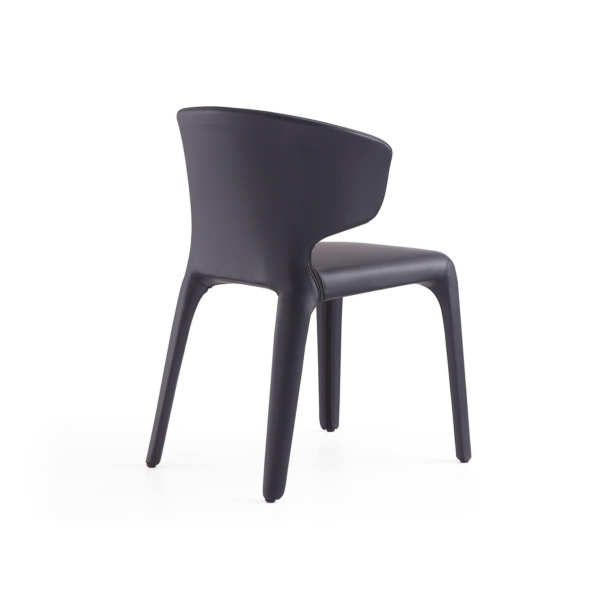 Conrad Leather Dining Chair in Black (set of 2) - Ornate Home