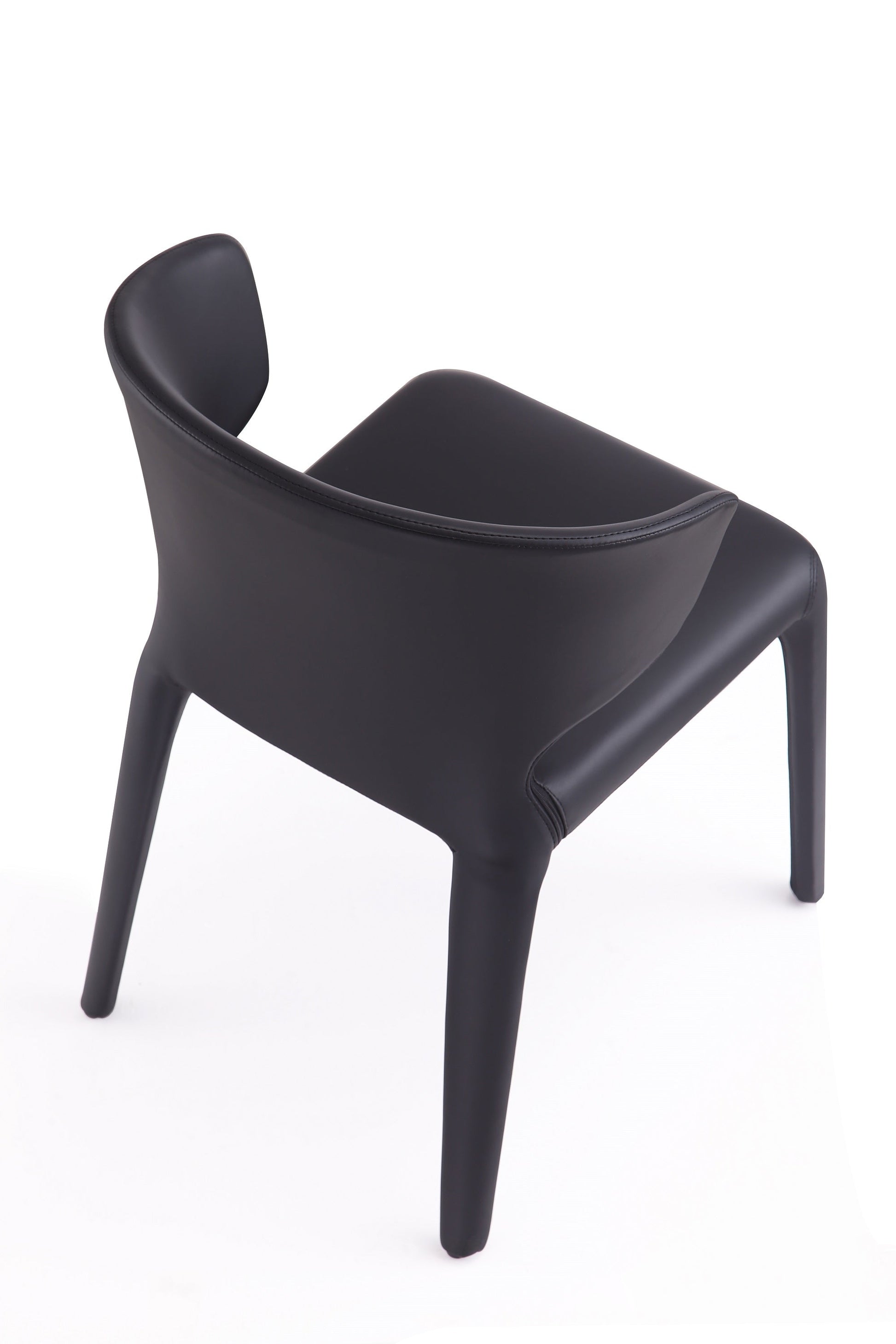 Conrad Leather Dining Chair in Black (set of 2) - Ornate Home
