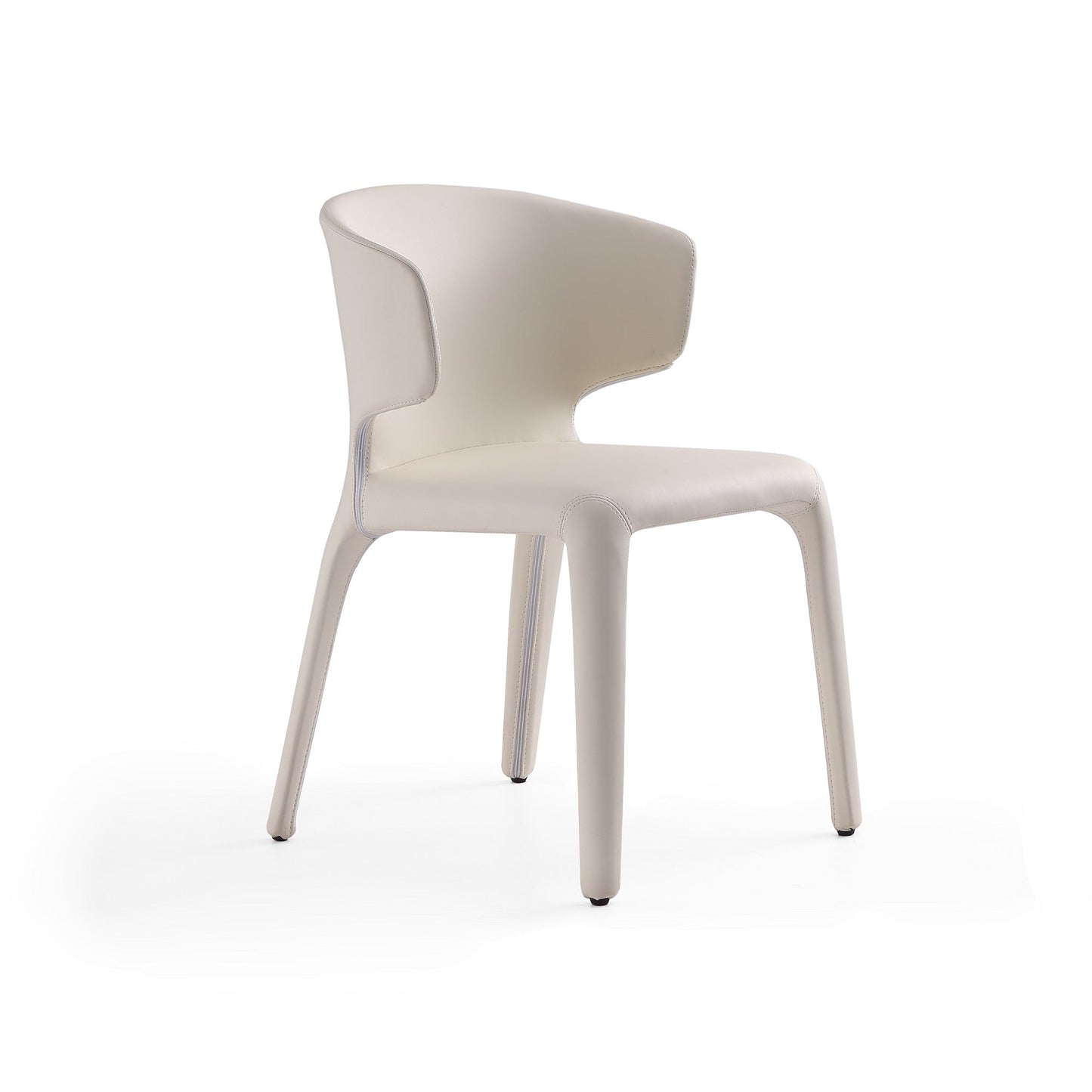 Conrad Leather Dining Chair in Cream (set of 2) - Ornate Home