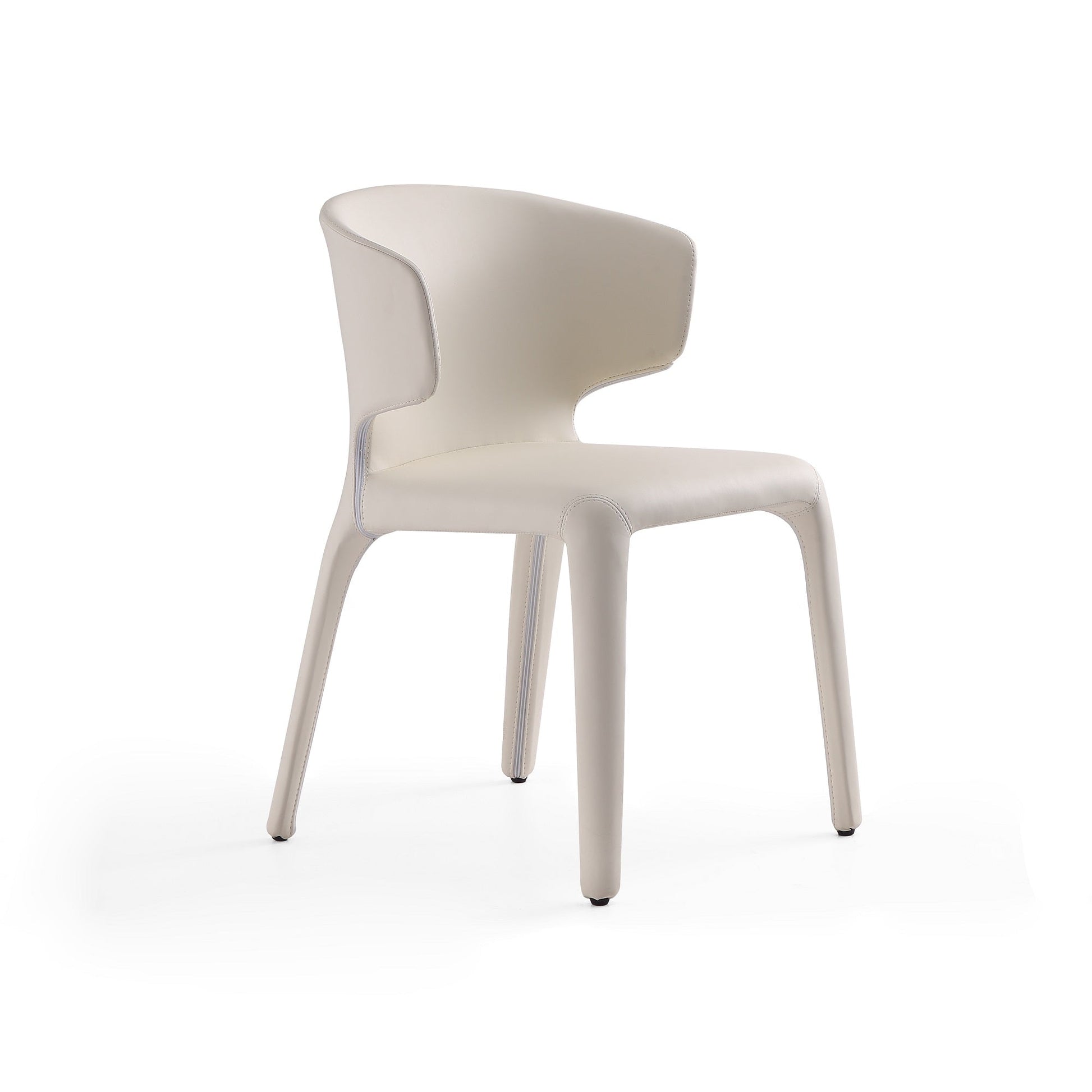 Conrad Leather Dining Chair in Cream (set of 2) - Ornate Home