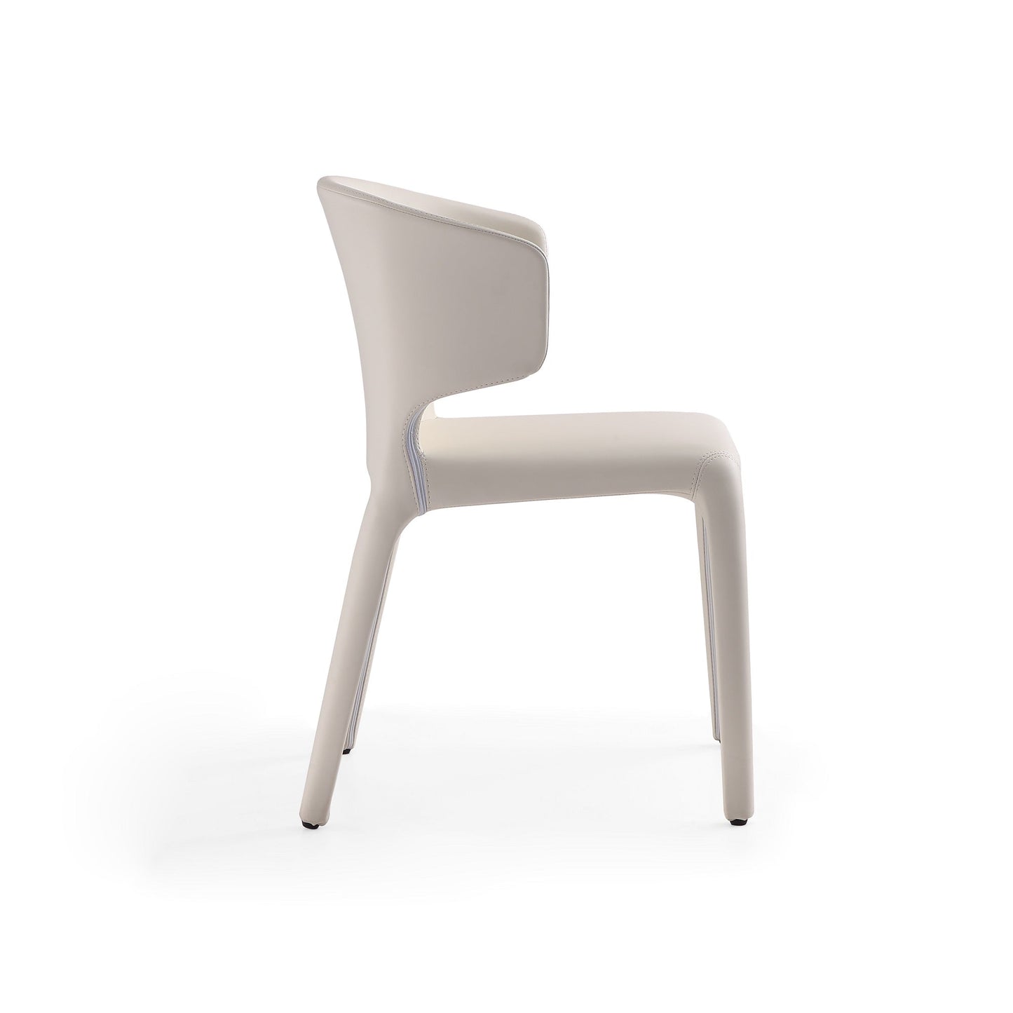 Conrad Leather Dining Chair in Cream (set of 2) - Ornate Home