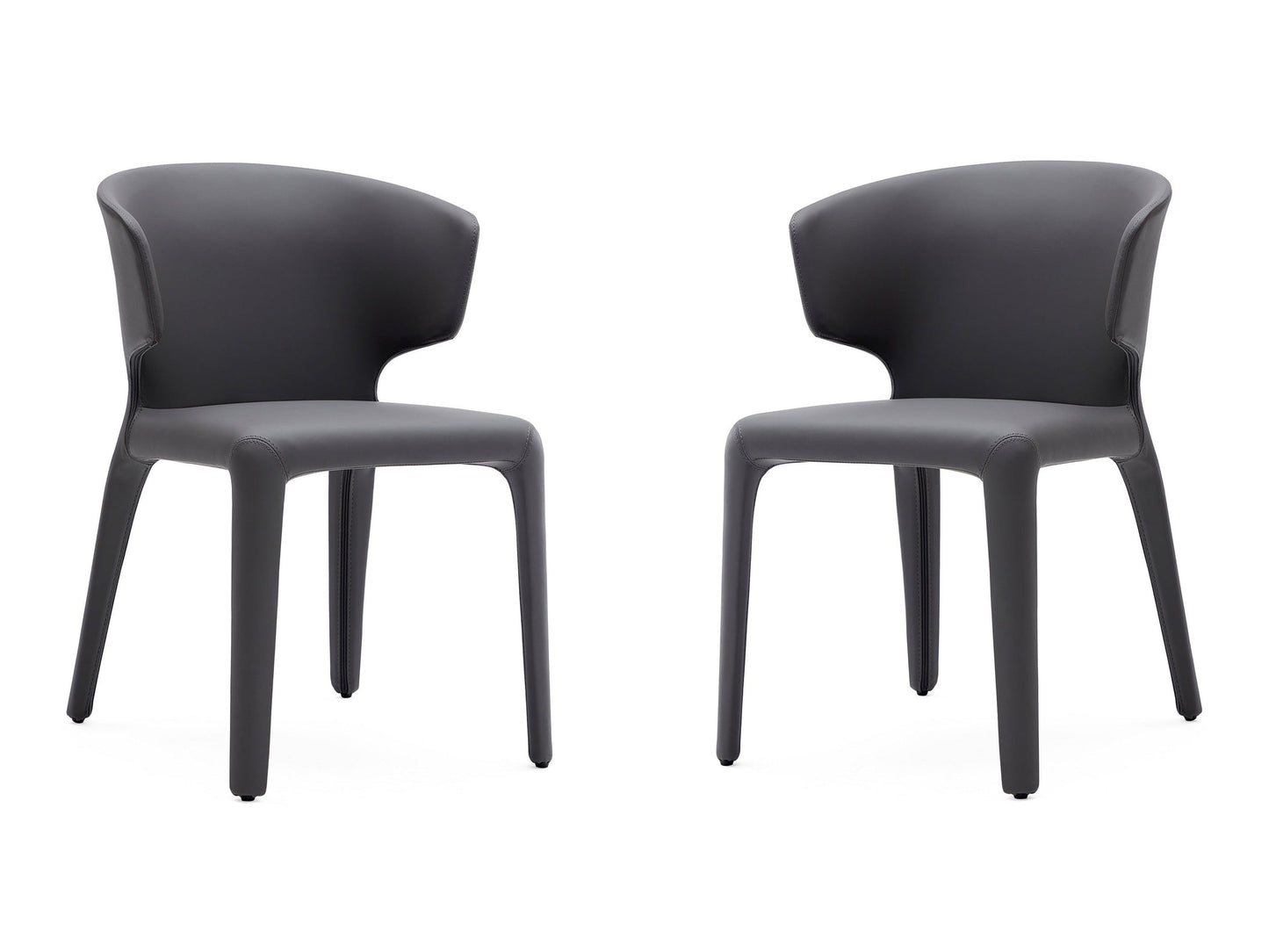 Conrad Leather Dining Chair in Grey (set of 2) - Ornate Home
